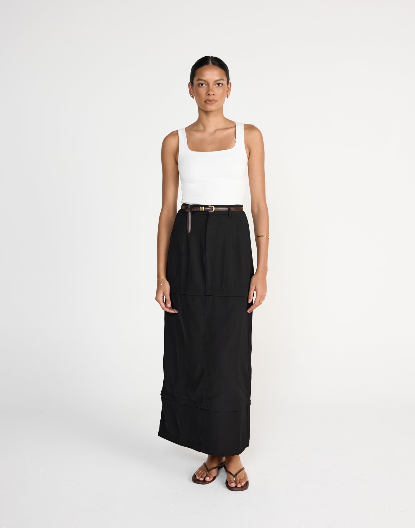 Cerese Skirt (Black) | CHARCOAL EXCLUSIVE | Versatile convertible maxi skirt that converts to mini - Women's Skirt - Charcoal Clothing