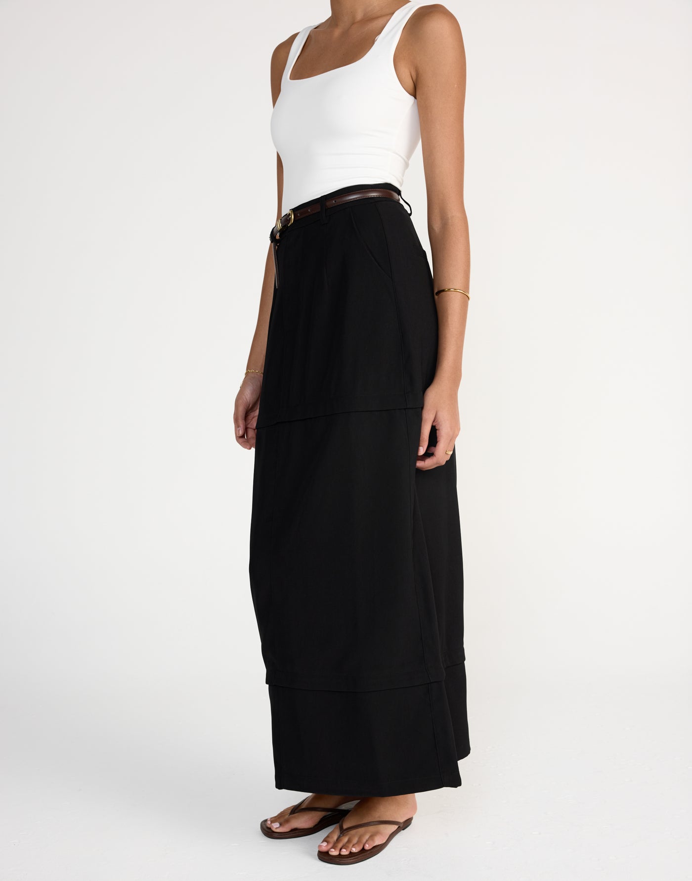 Cerese Skirt (Black) | CHARCOAL EXCLUSIVE | Versatile convertible maxi skirt that converts to mini - Women's Skirt - Charcoal Clothing
