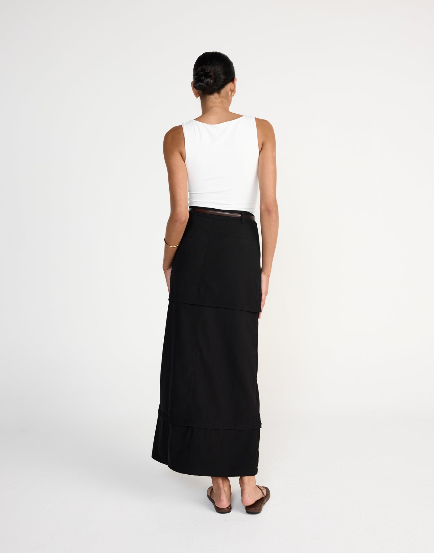 Cerese Skirt (Black) | CHARCOAL EXCLUSIVE | Versatile convertible maxi skirt that converts to mini - Women's Skirt - Charcoal Clothing