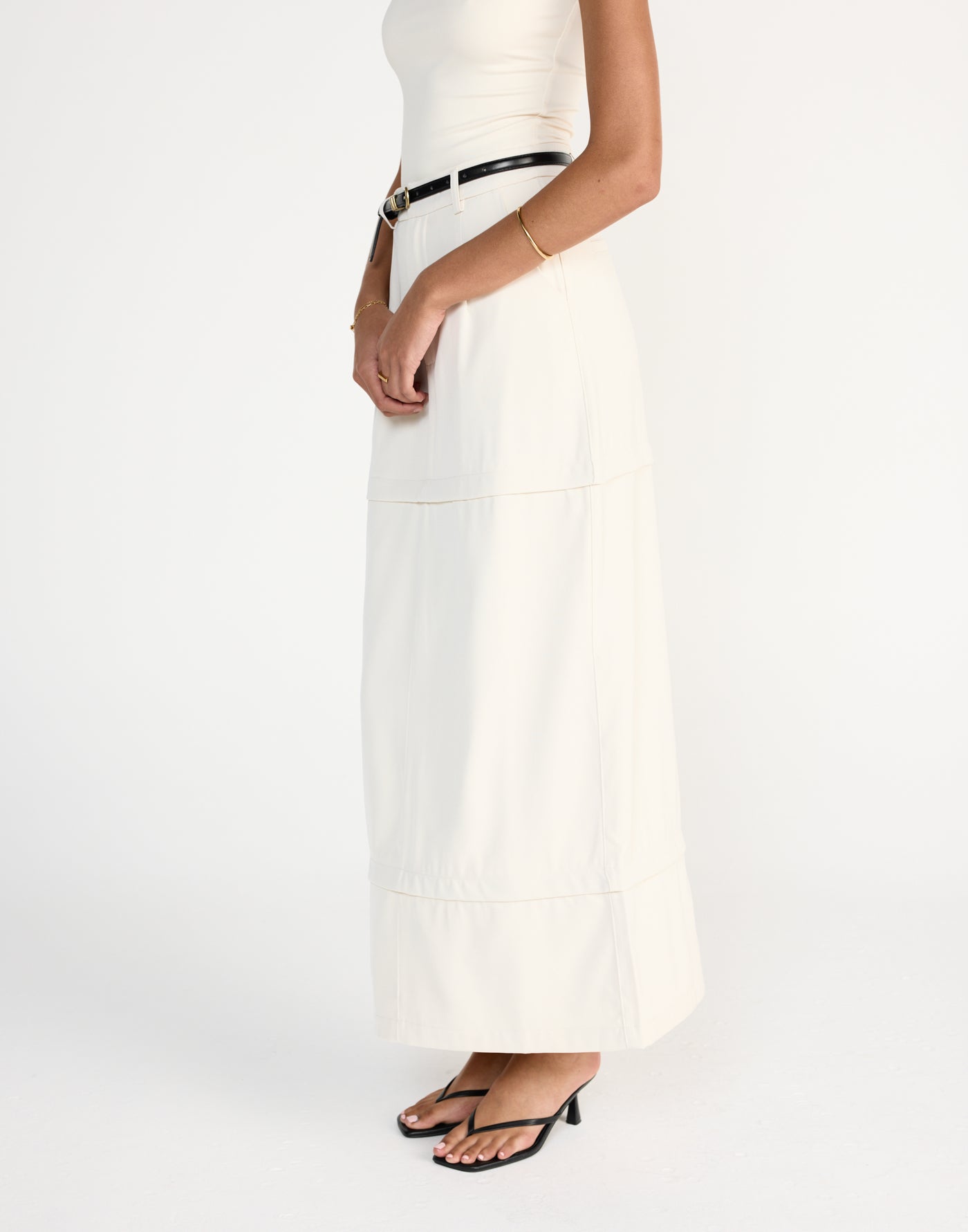 Cerese Skirt (Oat) | CHARCOAL EXCLUSIVE | Versatile convertible maxi skirt that converts to mini - Women's Skirt - Charcoal Clothing