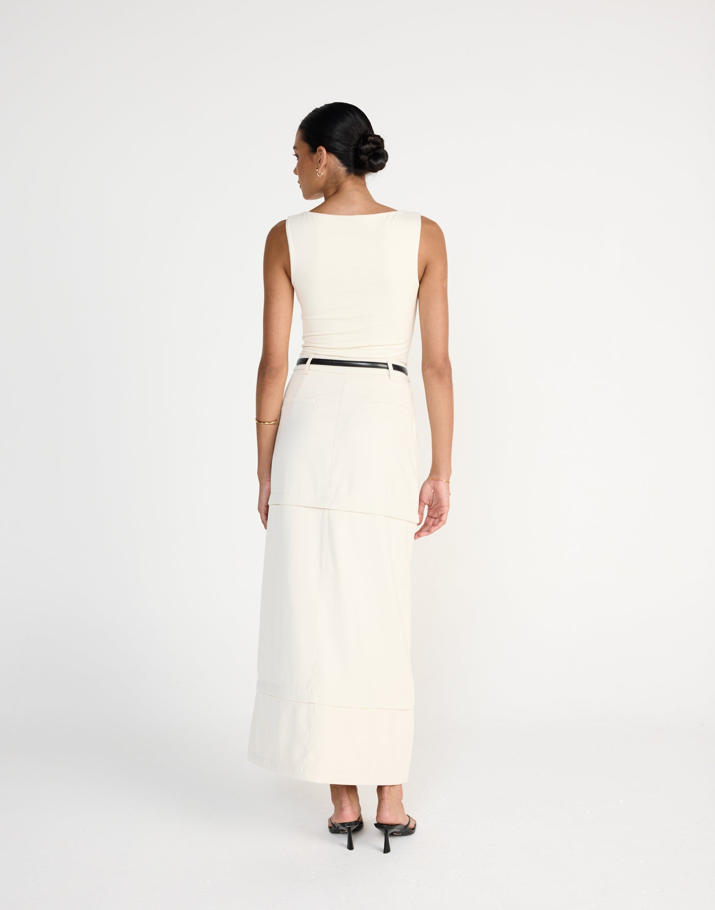 Cerese Skirt (Oat) | CHARCOAL EXCLUSIVE | Versatile convertible maxi skirt that converts to mini - Women's Skirt - Charcoal Clothing
