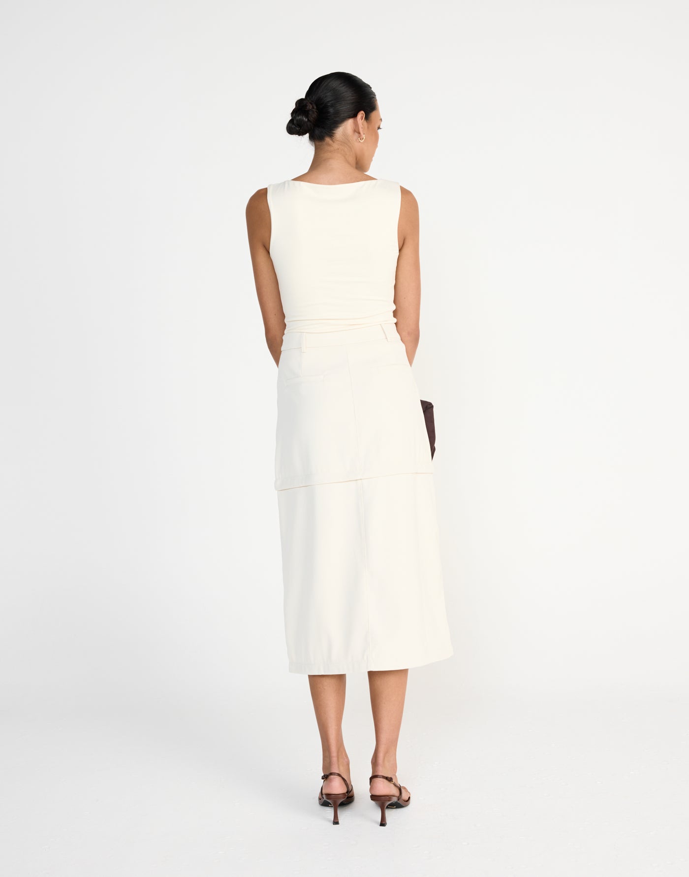 Cerese Skirt (Oat) | CHARCOAL EXCLUSIVE | Versatile convertible maxi skirt that converts to mini - Women's Skirt - Charcoal Clothing