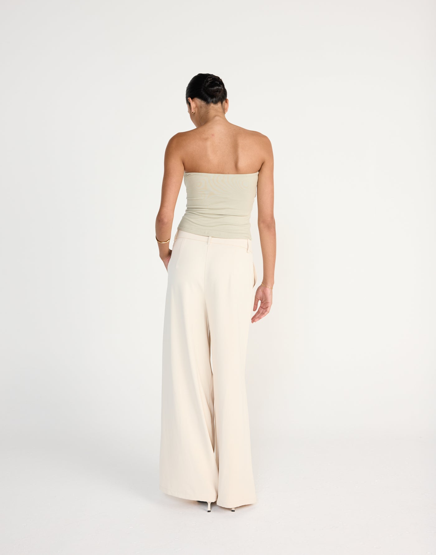 Breeze Top (Seagrass) - CHARCOAL EXCLUSIVE - Twist Front Strapless Top Jersey Fabrication - Women's Top - Charcoal Clothing