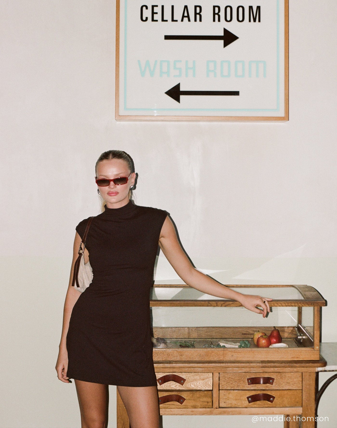 Daney Mini Dress (Chocolate) | CHARCOAL EXCLUSIVE | Brown Jersey Fabrication Fitted Highneck Mini Dress - Women's Dress - Charcoal Clothing