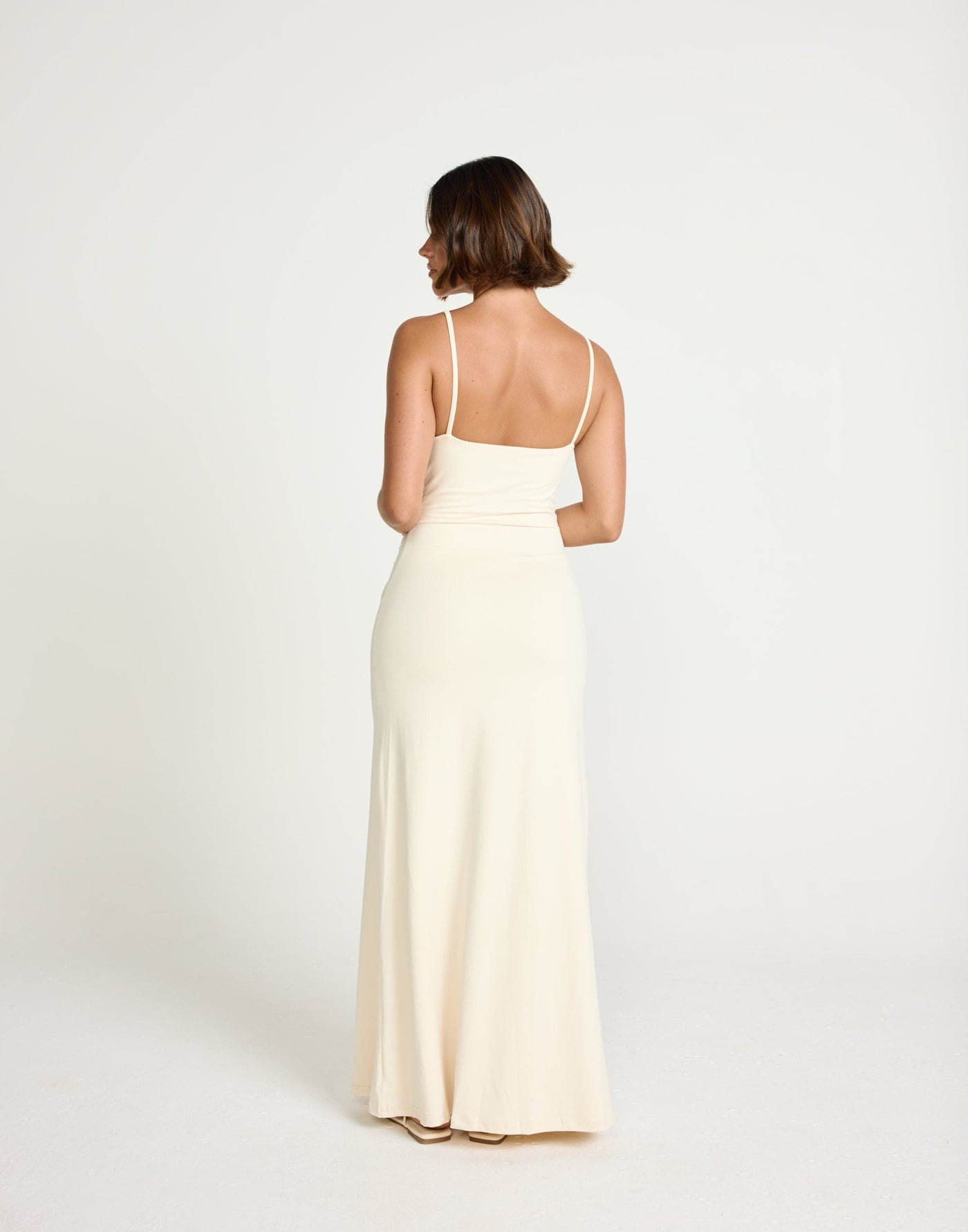 Broken Hearts Maxi Dress (Oat) | CHARCOAL Exclusive - Diagonal Ruched Detail Jersey Maxi - Women's Dress - Charcoal Clothing