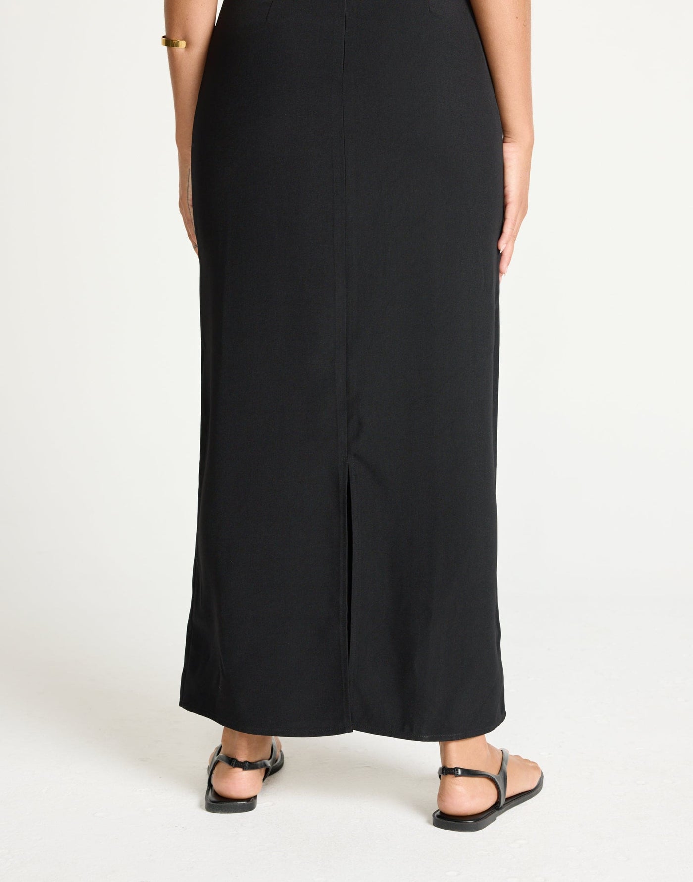 Alistair Maxi Dress (Black) | CHARCOAL Exclusive - Contrast Detail Suiting Maxi Dress - Women's Dress - Charcoal Clothing