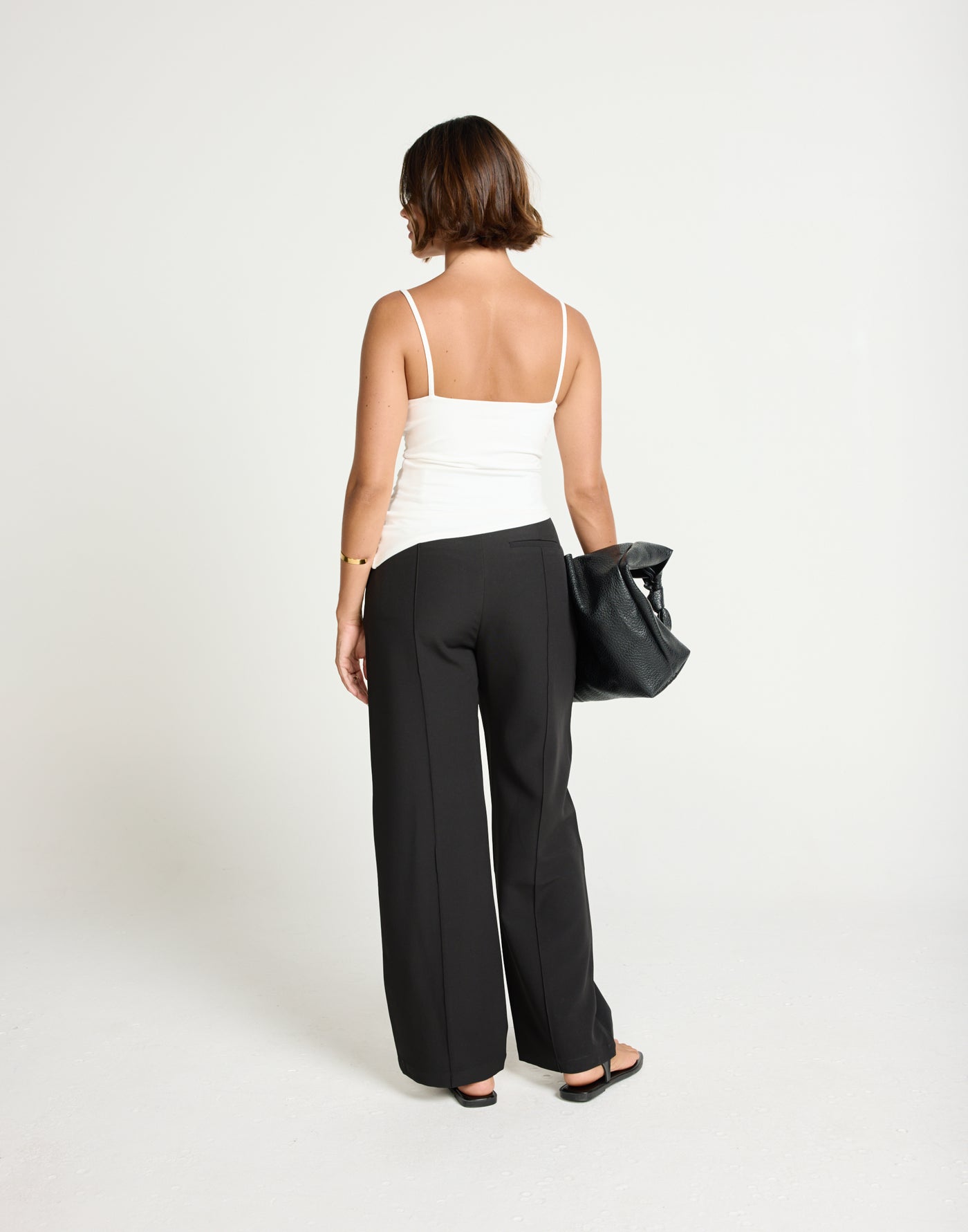 Broken Hearts Top (White) | CHARCOAL Exclusive - Diagonal Ruch Detail Jersey Cami Top - Women's Top - Charcoal Clothing