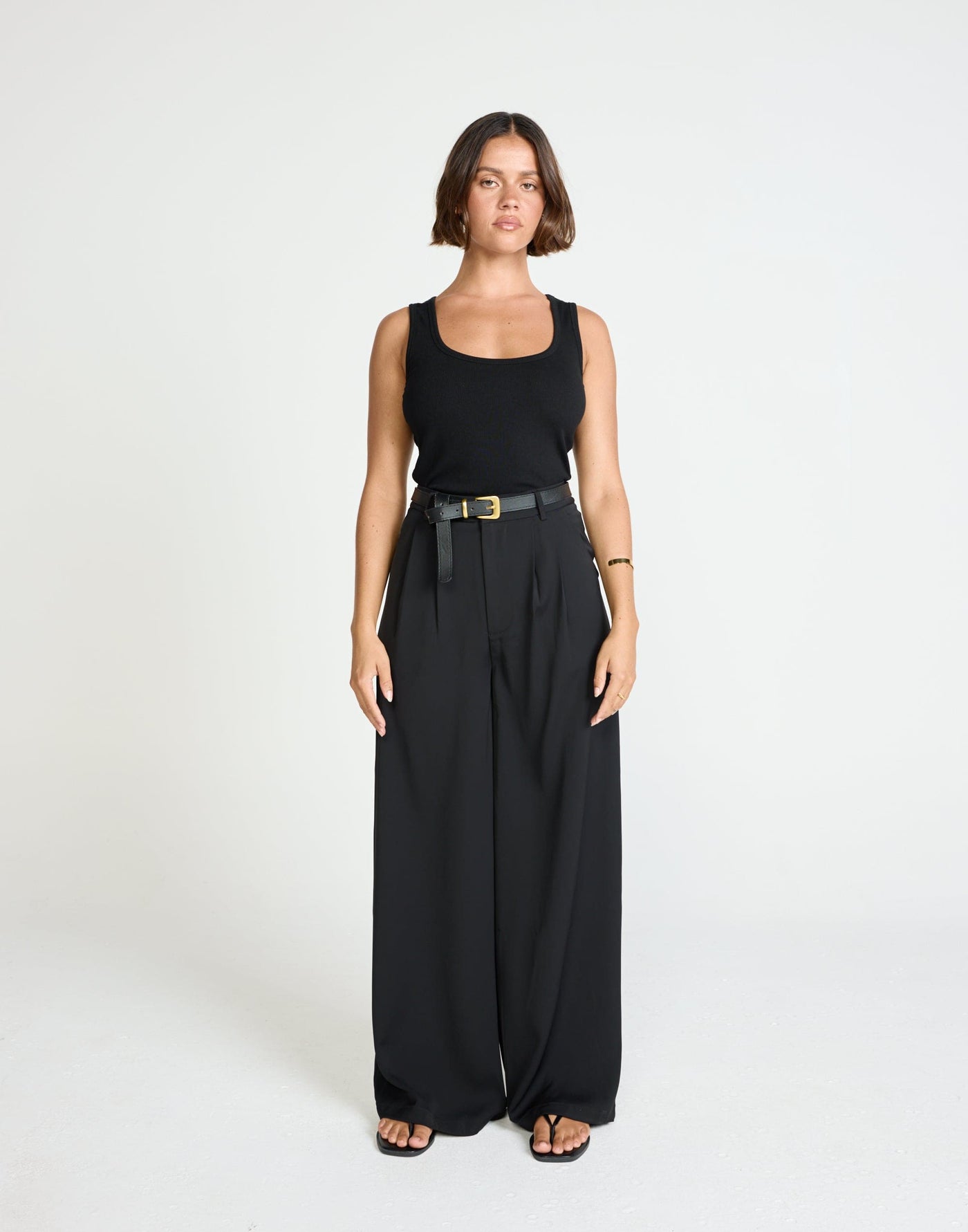 Chicago Pants (Black) - High Rise Tailored Wide Leg Pants - Women's Pants - Charcoal Clothing