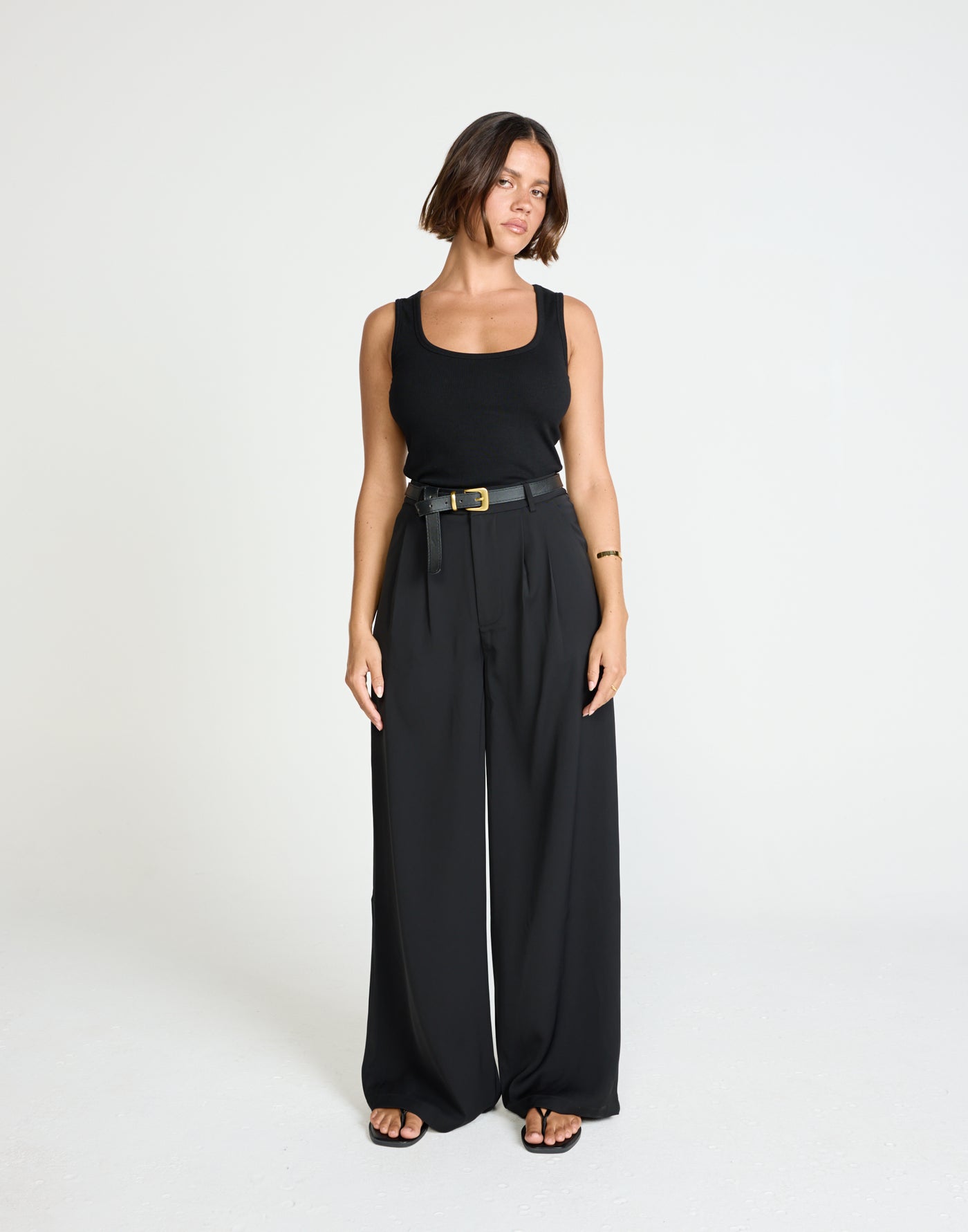 Chicago Pants (Black) - High Rise Tailored Wide Leg Pants - Women's Pants - Charcoal Clothing