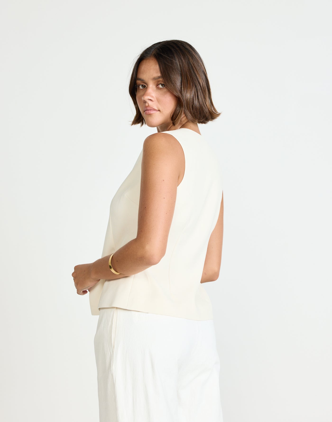 Caisey Top (Oat) | CHARCOAL Exclusive - Open Tie Front Detail Top - Women's Top - Charcoal Clothing