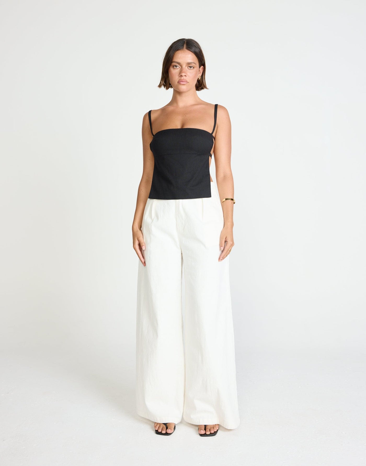 Paradise Top (Black) | CHARCOAL Exclusive - Straight Neckline Backless Top - Women's Top - Charcoal Clothing