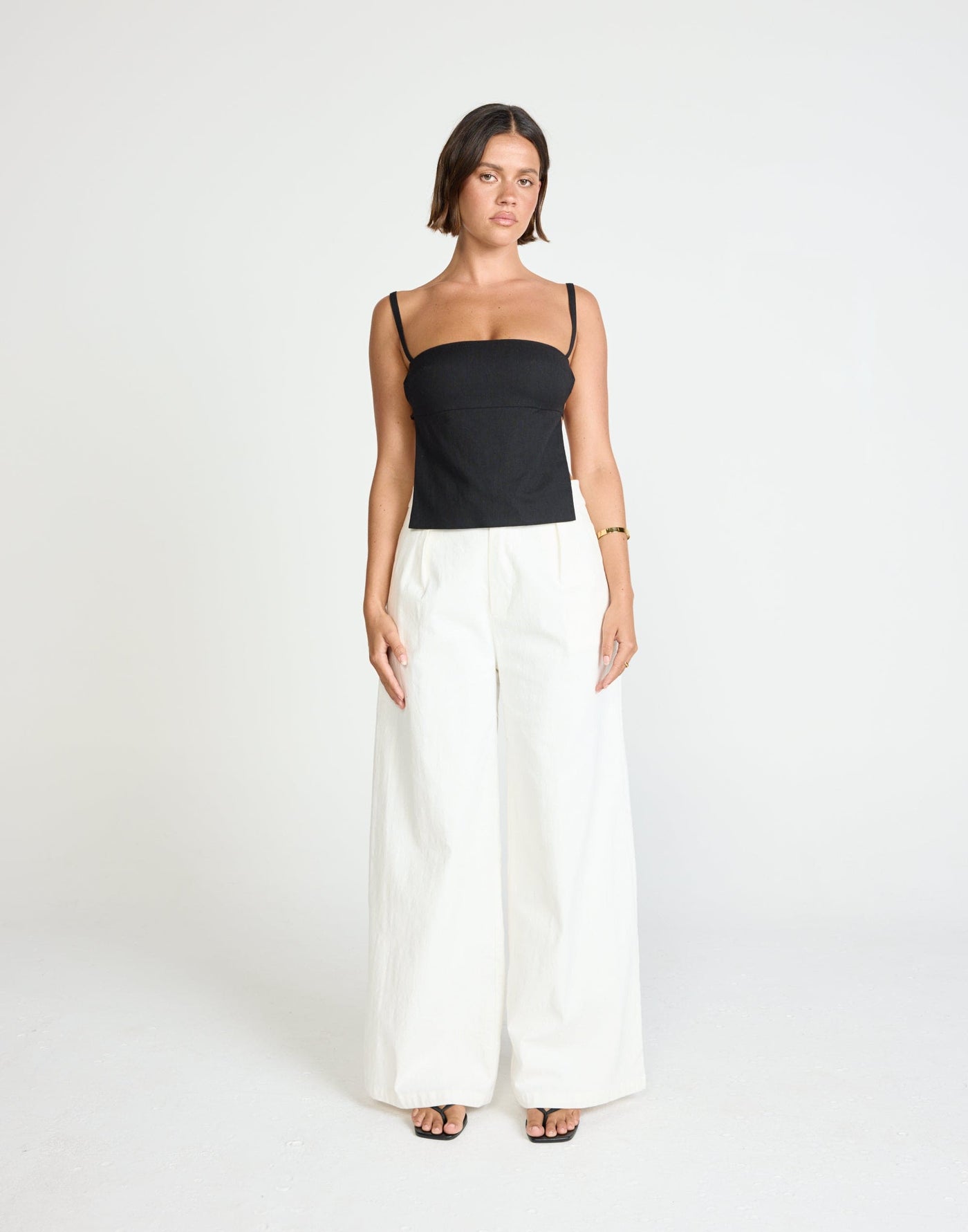 Paradise Top (Black) | CHARCOAL Exclusive - Straight Neckline Backless Top - Women's Top - Charcoal Clothing