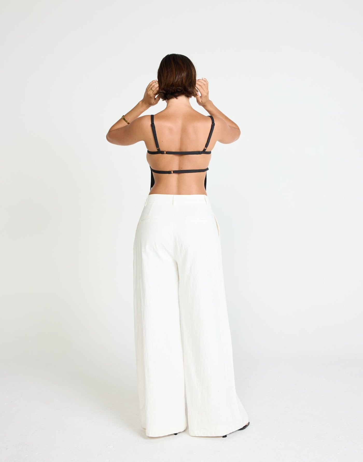Paradise Top (Black) | CHARCOAL Exclusive - Straight Neckline Backless Top - Women's Top - Charcoal Clothing