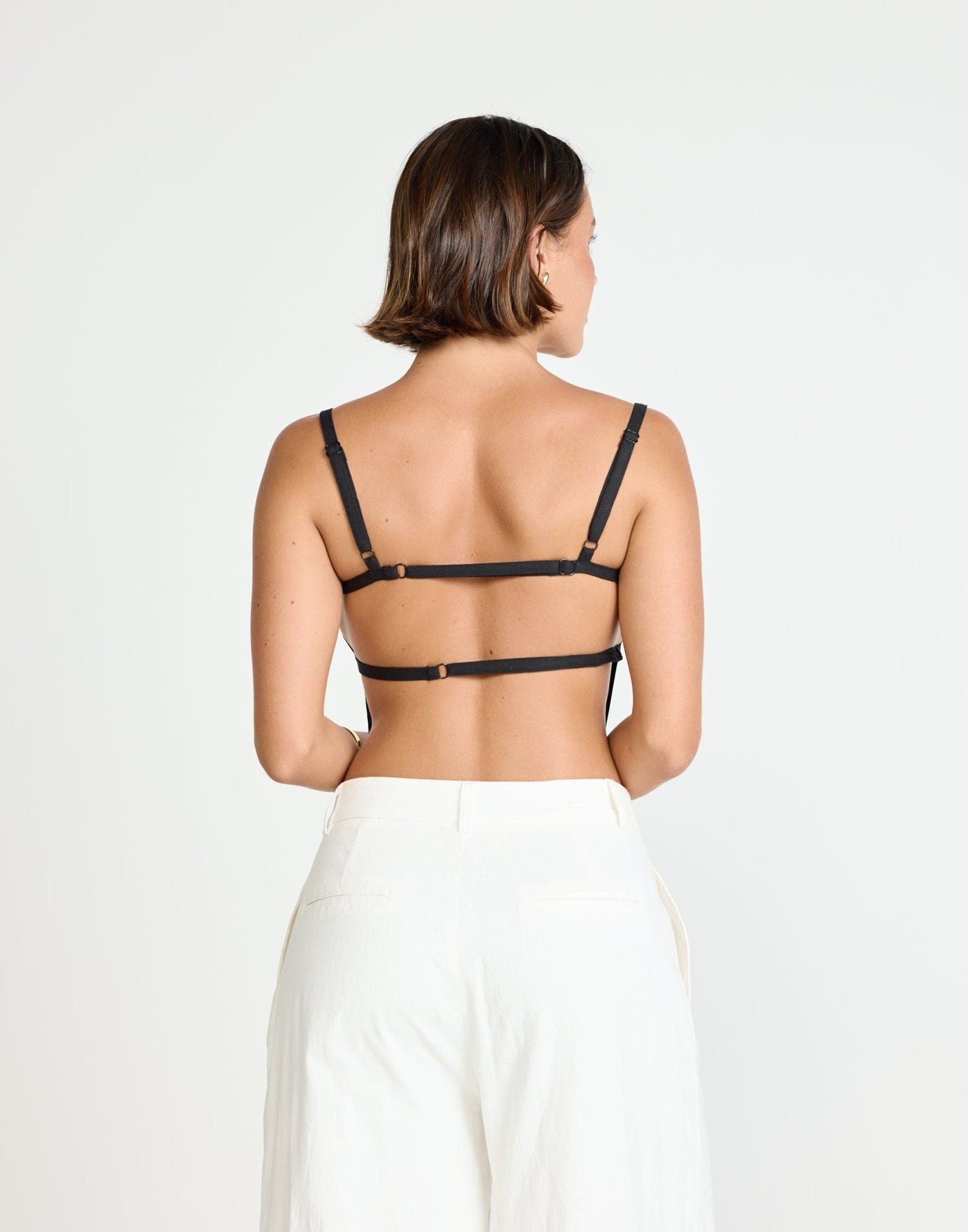 Paradise Top (Black) | CHARCOAL Exclusive - Straight Neckline Backless Top - Women's Top - Charcoal Clothing