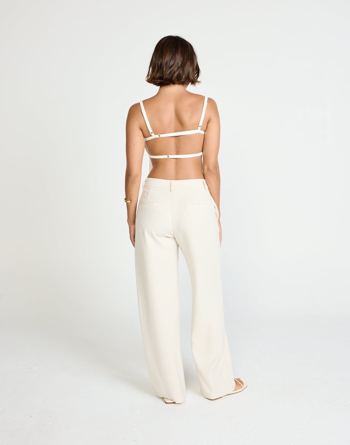 Paradise Top (White) | CHARCOAL Exclusive - Straight Neckline Backless Top - Women's Top - Charcoal Clothing