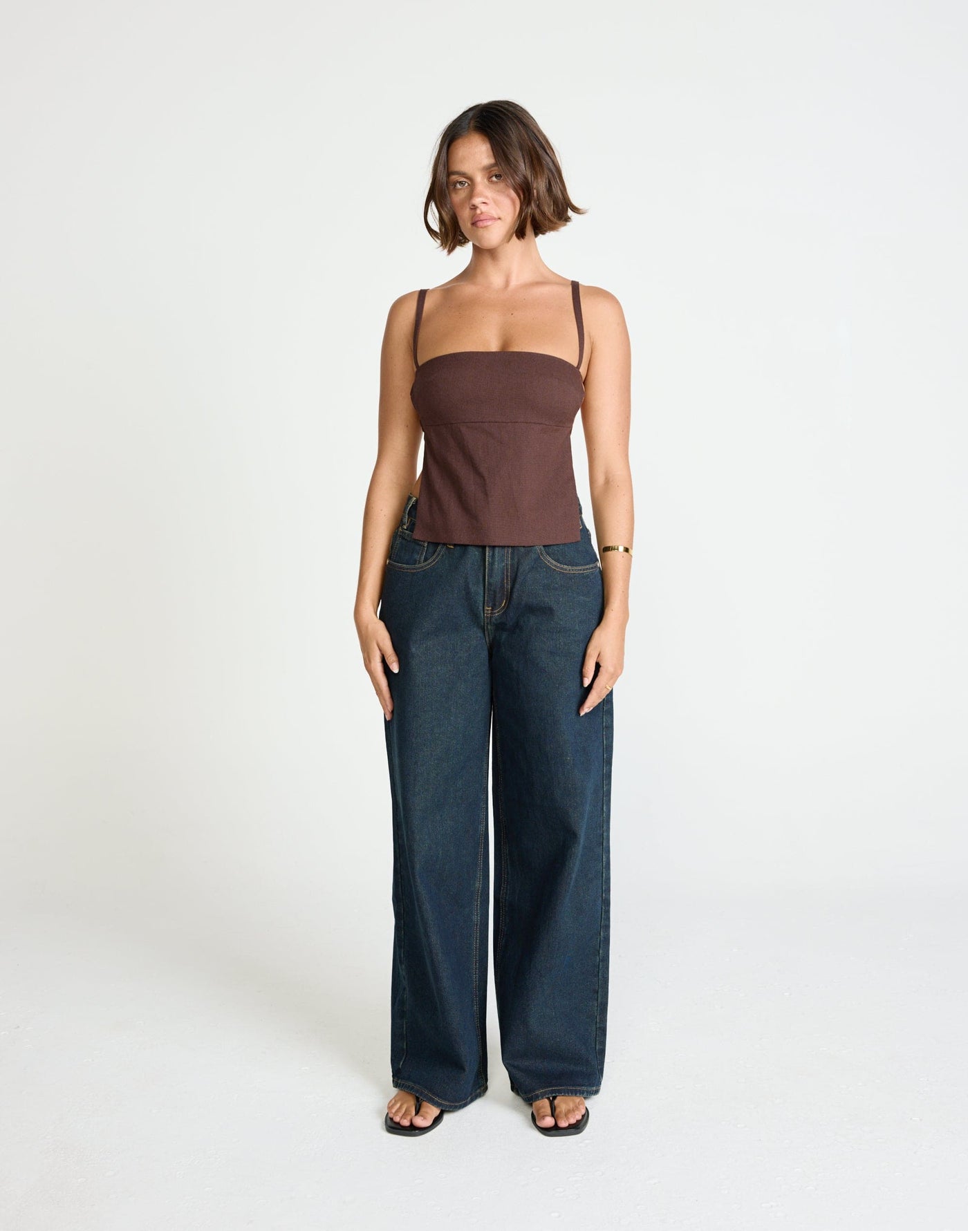 Wren Jeans (Indigo) | CHARCOAL Exclusive - Low to Mid Rise Baggy Wide Leg Jeans - Women's Pants - Charcoal Clothing