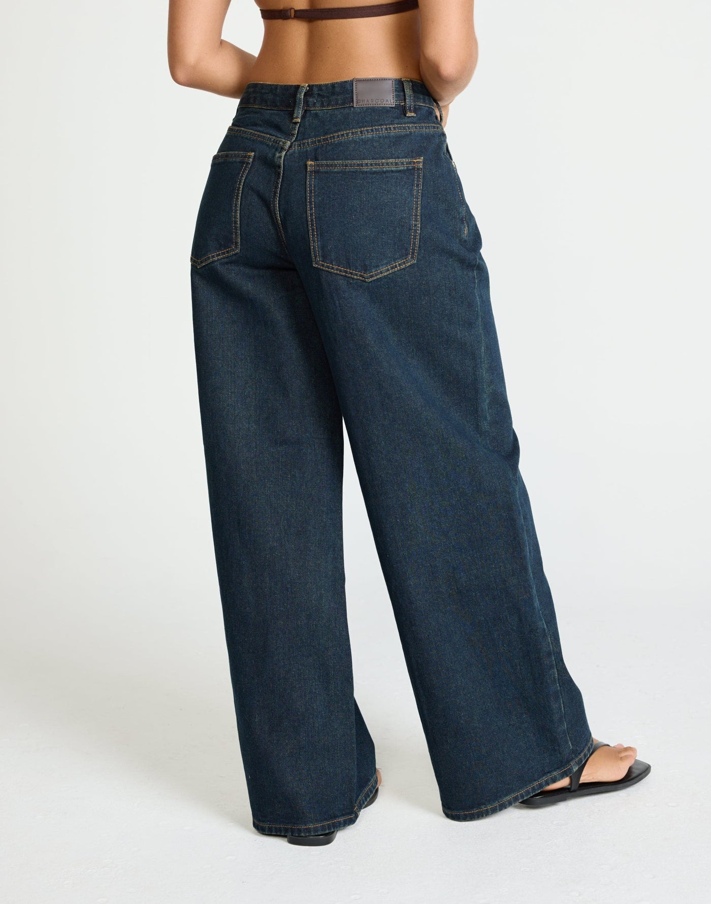 Wren Jeans (Indigo) | CHARCOAL Exclusive - Low to Mid Rise Baggy Wide Leg Jeans - Women's Pants - Charcoal Clothing