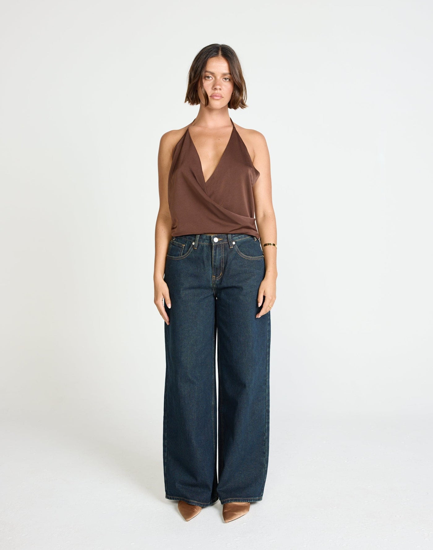 Wren Jeans (Indigo) | CHARCOAL Exclusive - Low to Mid Rise Baggy Wide Leg Jeans - Women's Pants - Charcoal Clothing