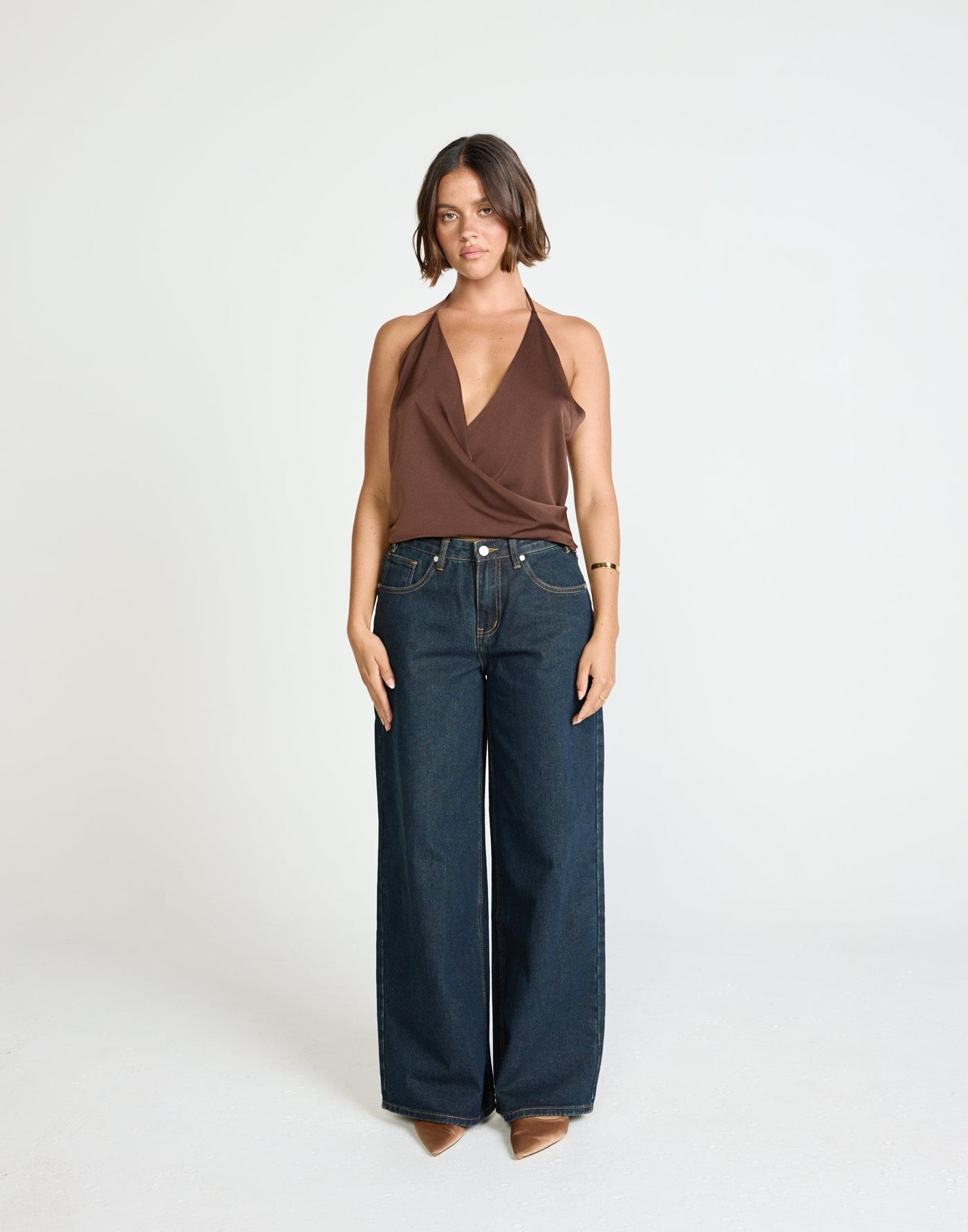 Wren Jeans (Indigo) | CHARCOAL Exclusive - Low to Mid Rise Baggy Wide Leg Jeans - Women's Pants - Charcoal Clothing