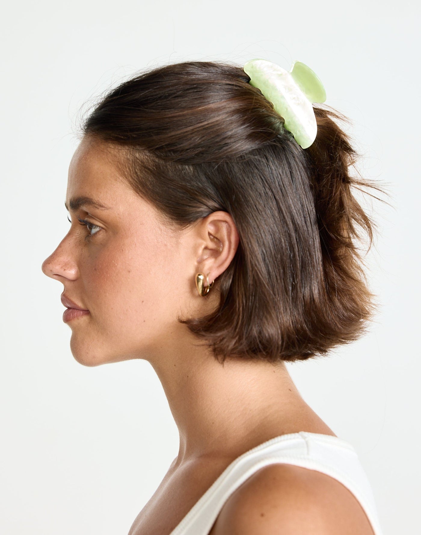 Danielle Hair Clip (Meadow) | CHARCOAL Exclusive - Pearlescent Detail Claw Hair Clip - Women's Accessories - Charcoal Clothing