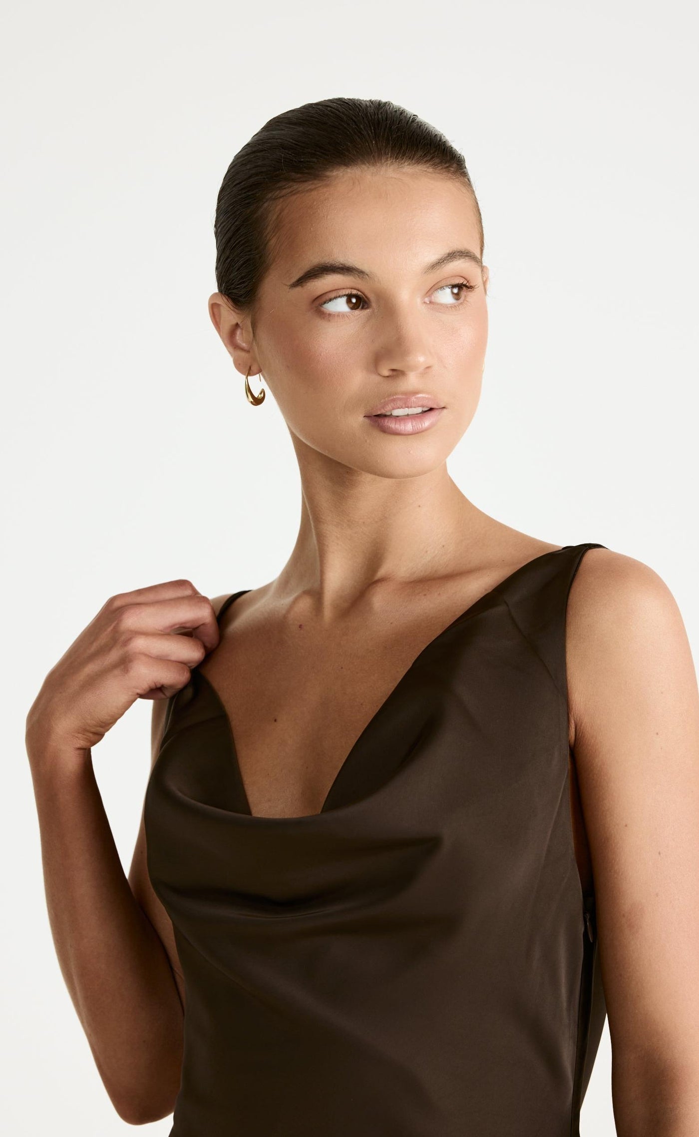 alejandria cowl neck maxi dress chocolate Adley Maxi Dress (Chocolate) | By CHARCOAL