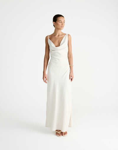 Adley Maxi Dress (Oat) | By CHARCOAL - - Women's Dress - Charcoal Clothing