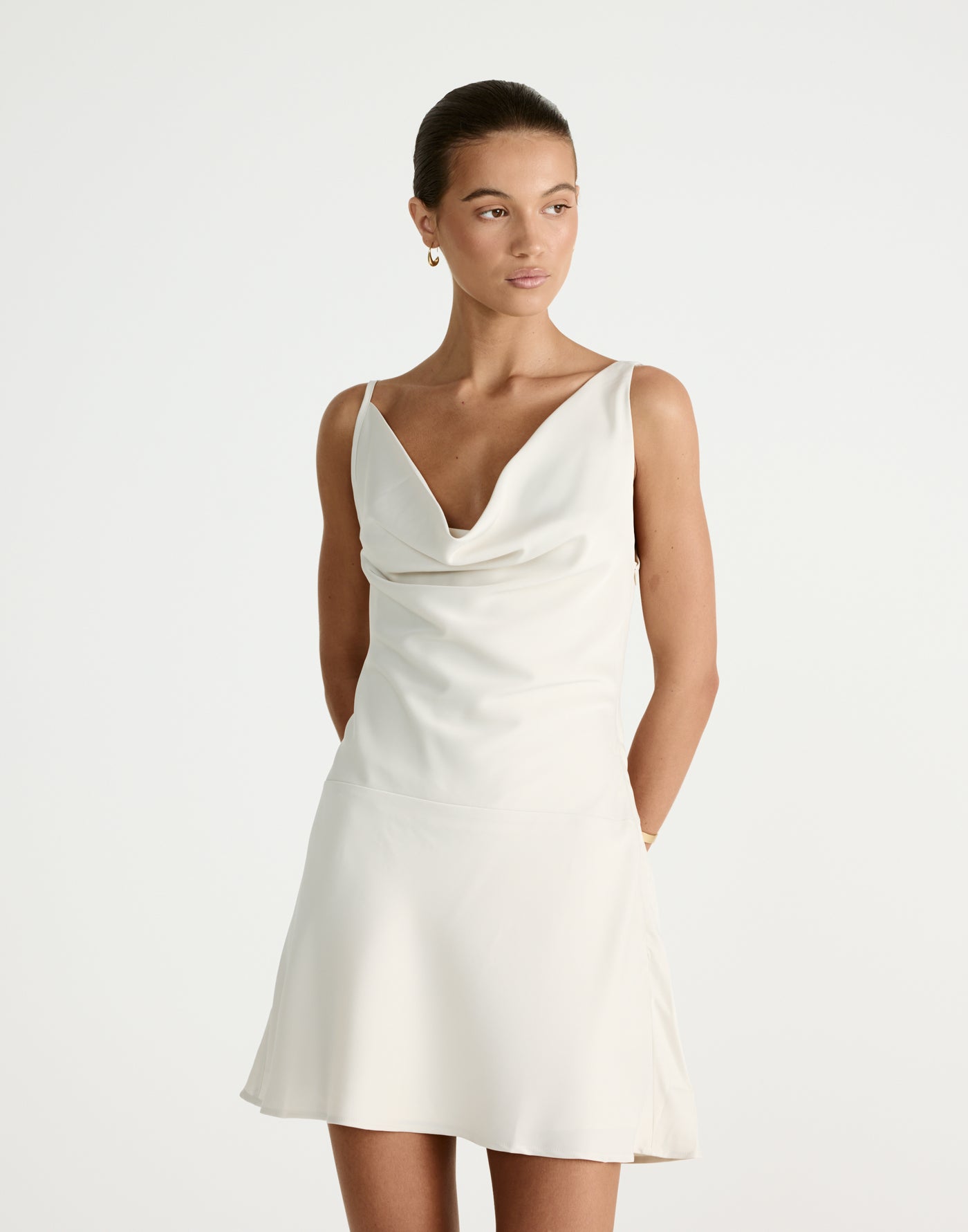Adley Mini Dress (Oat) | By CHARCOAL - - Women's Dress - Charcoal Clothing