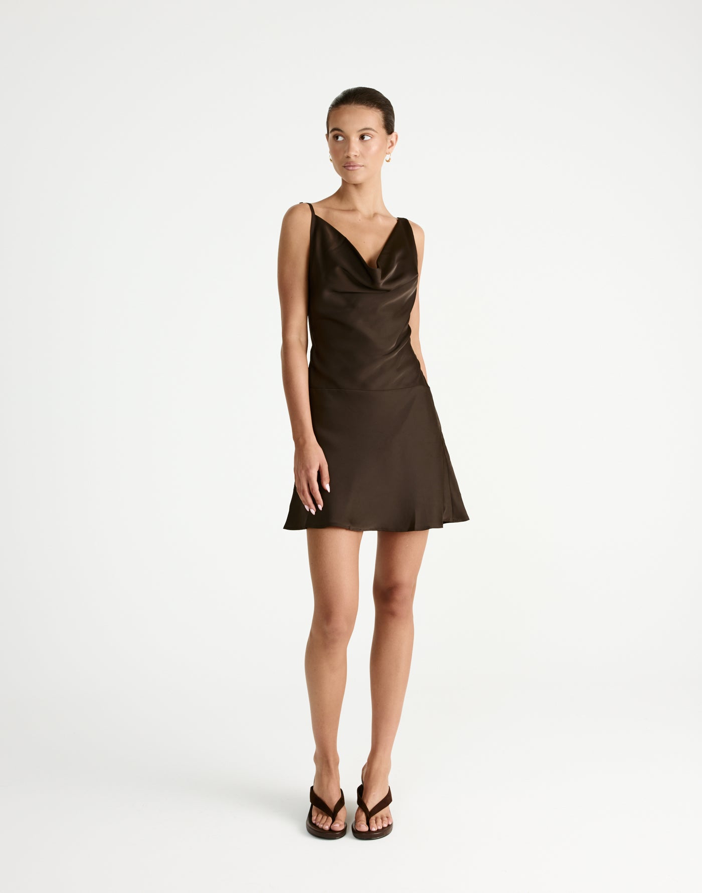 Adley Mini Dress (Chocolate) | By CHARCOAL - - Women's Dress - Charcoal Clothing