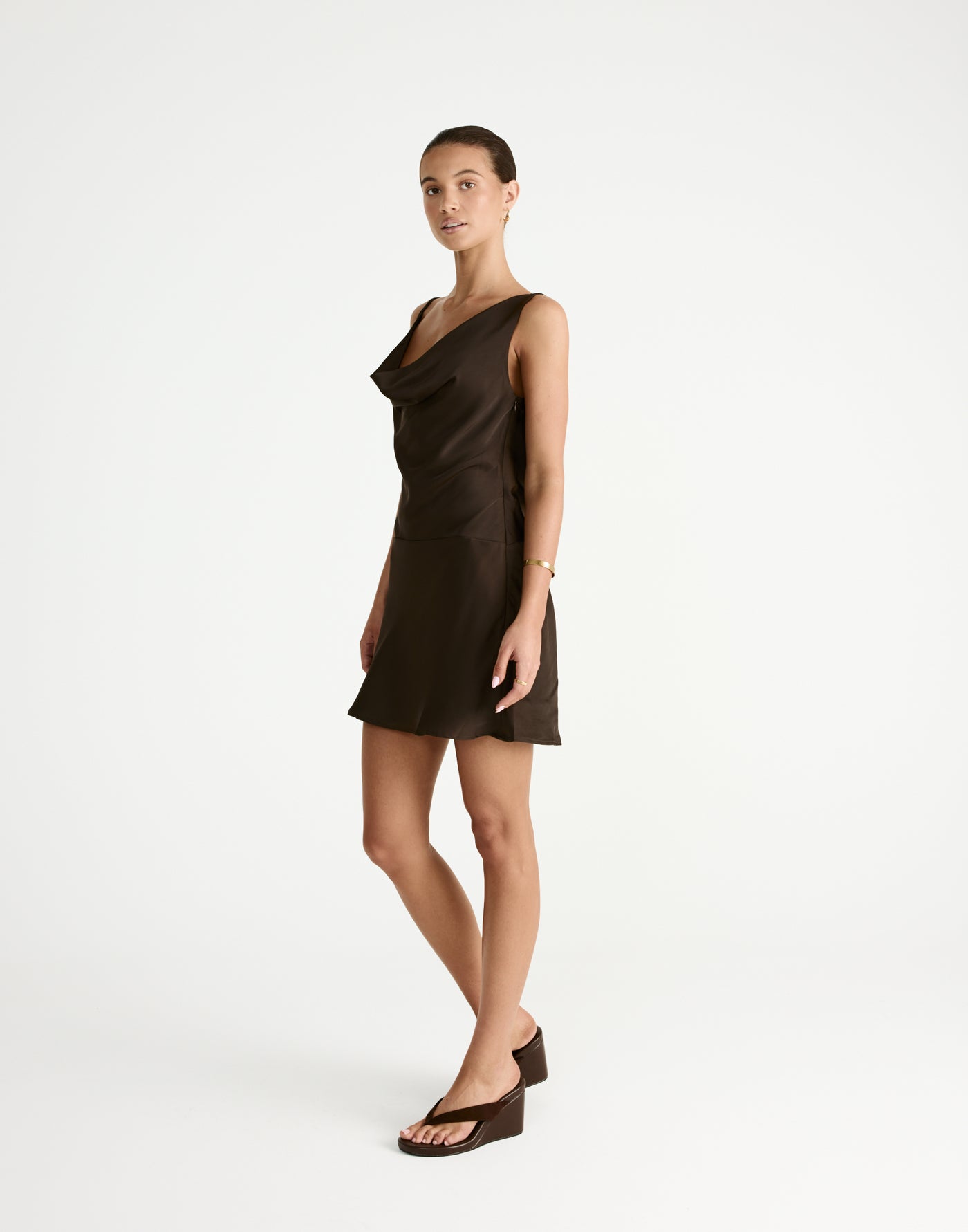 Adley Mini Dress (Chocolate) | By CHARCOAL - - Women's Dress - Charcoal Clothing