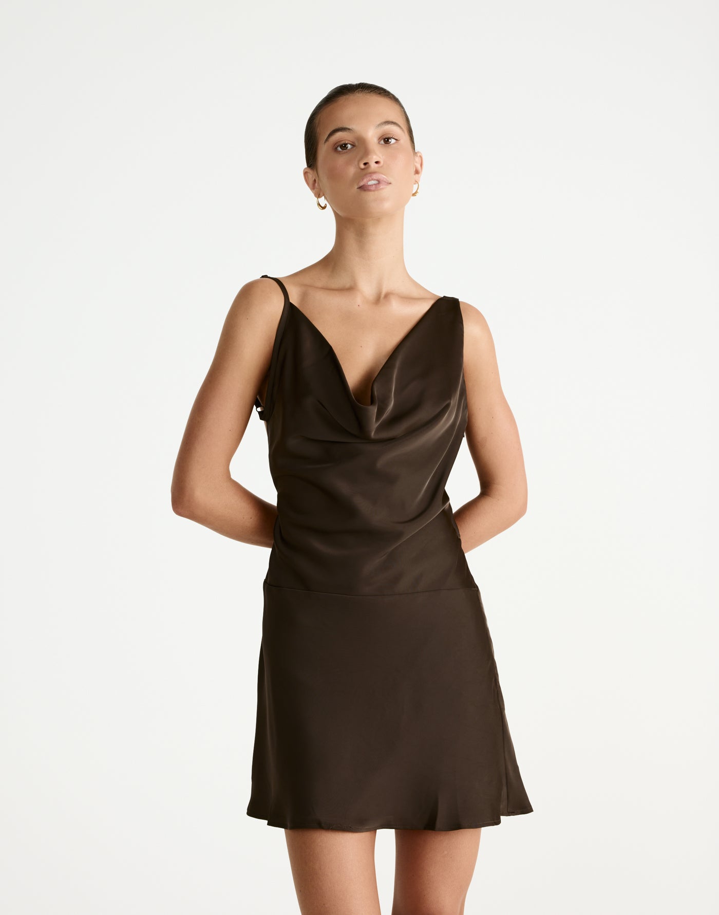 Adley Mini Dress (Chocolate) | By CHARCOAL - - Women's Dress - Charcoal Clothing