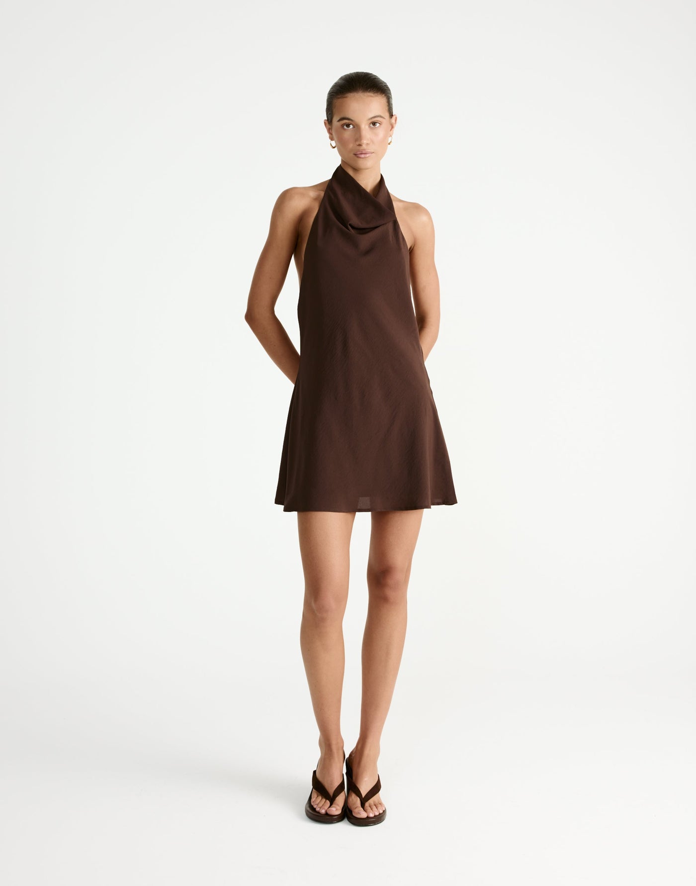 Flynn Mini Dress (Chocolate) - CHARCOAL Exclusive - - Women's Dress - Charcoal Clothing