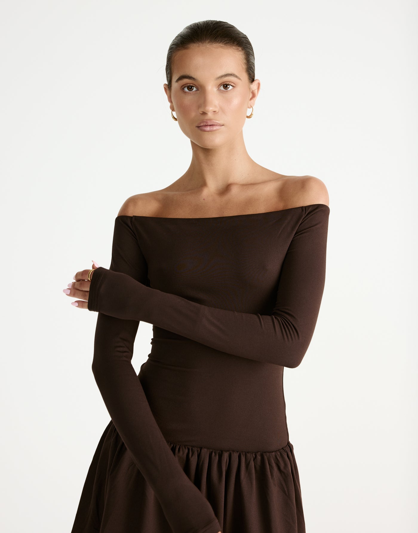 Yanna Long Sleeve Mini Dress (Chocolate) - CHARCOAL Exclusive - - Women's Dress - Charcoal Clothing