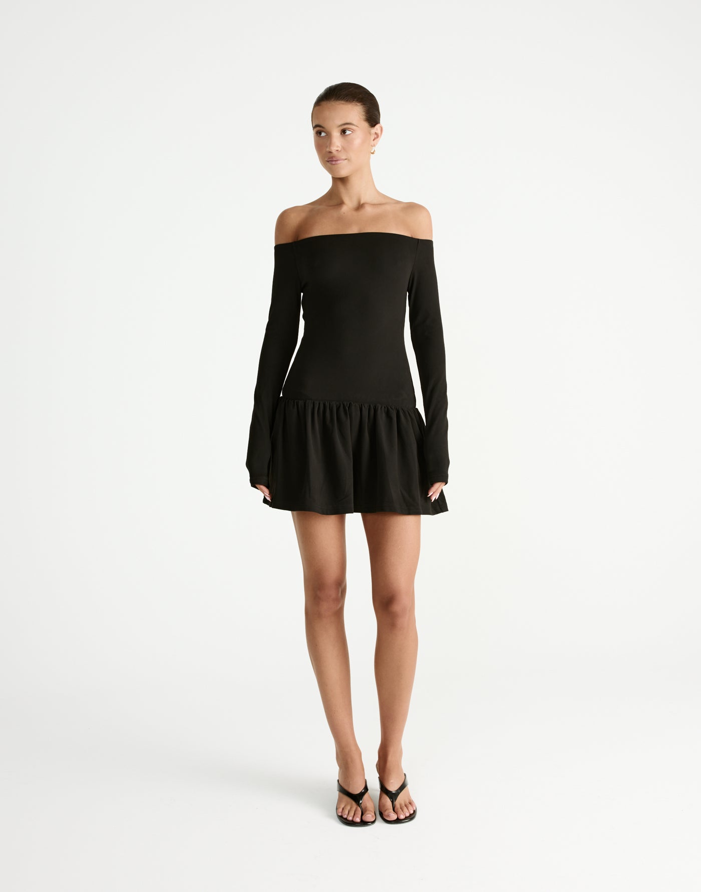 Yanna Long Sleeve Mini Dress (Black) - CHARCOAL Exclusive - - Women's Dress - Charcoal Clothing