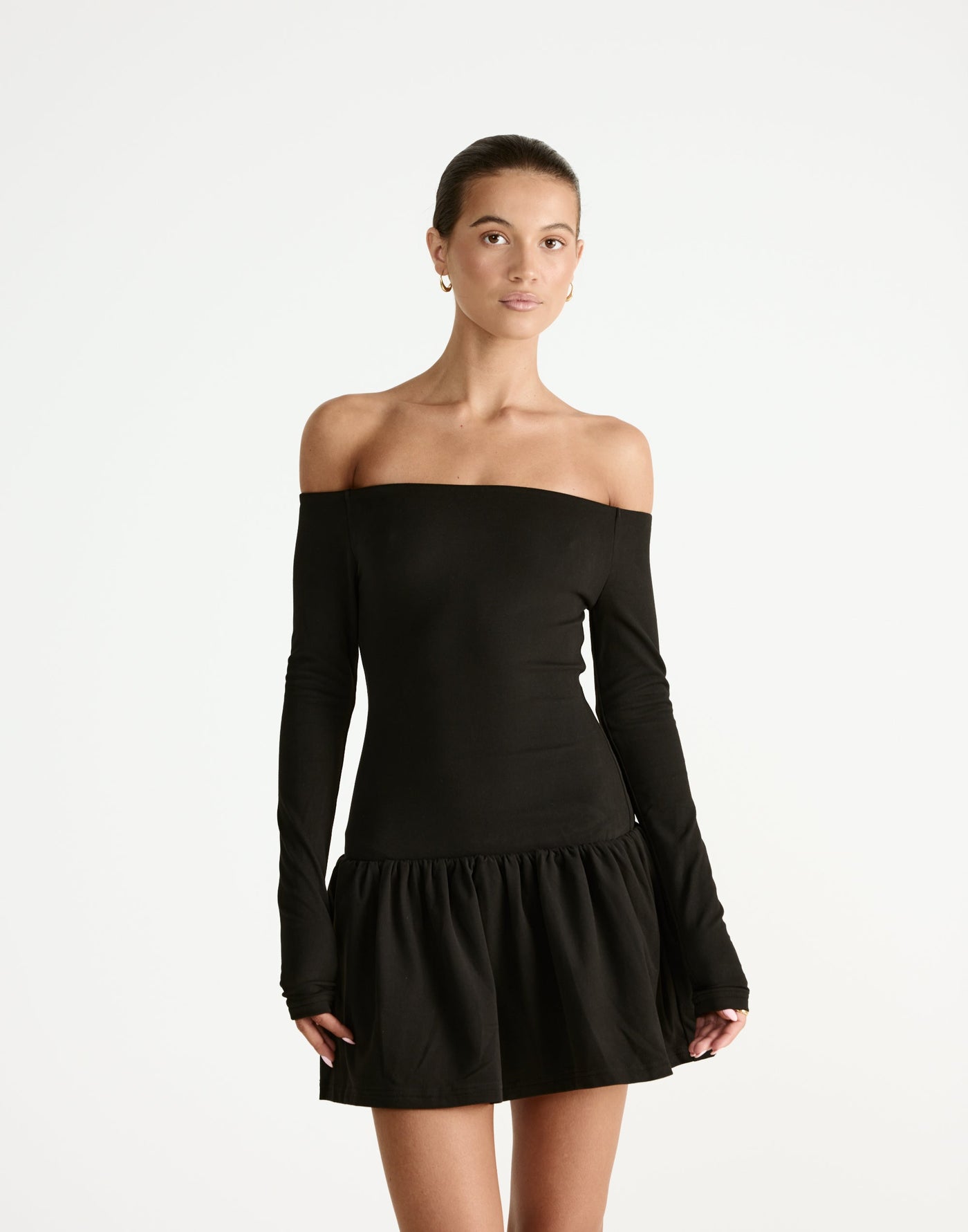 Yanna Long Sleeve Mini Dress (Black) - CHARCOAL Exclusive - - Women's Dress - Charcoal Clothing