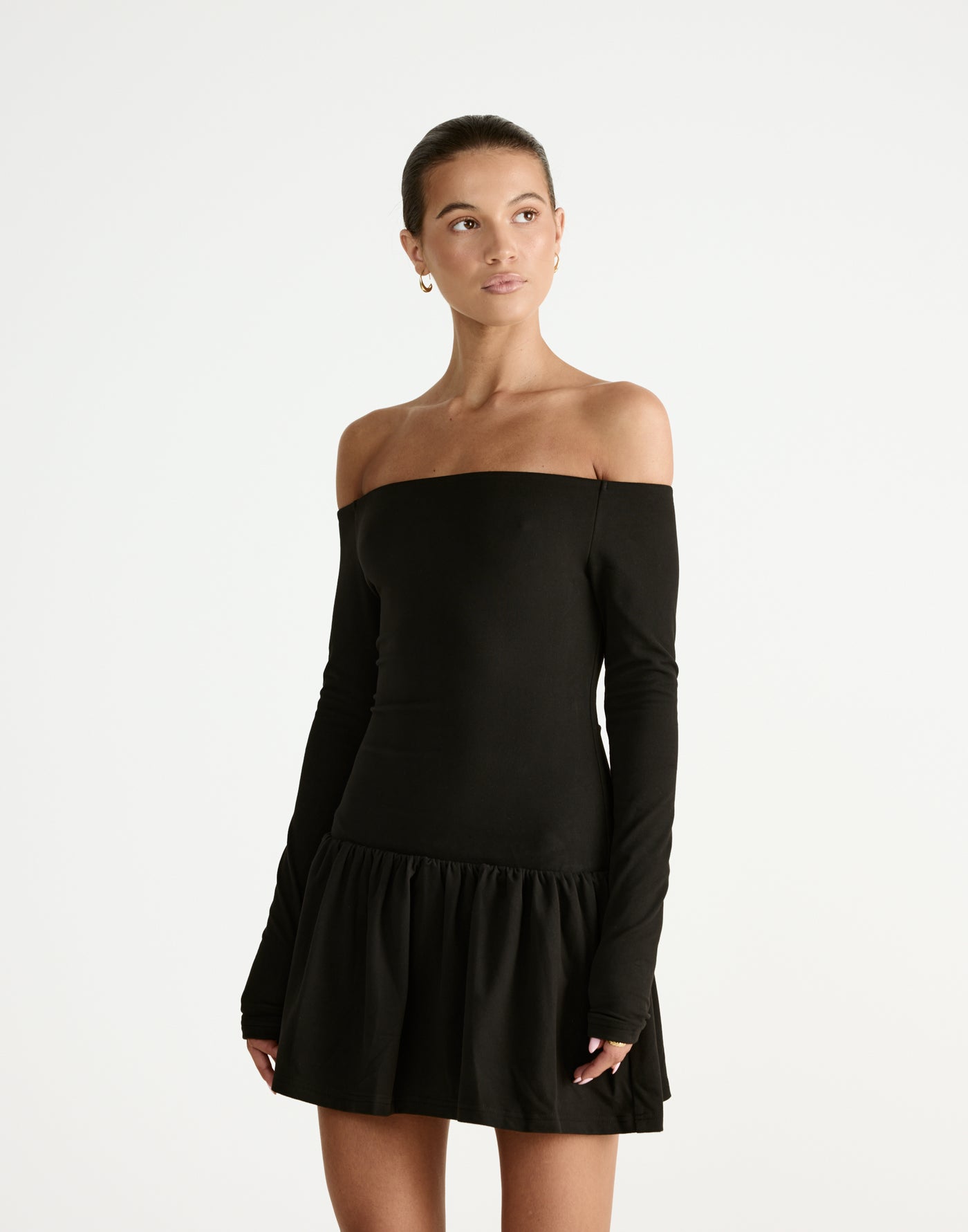 Yanna Long Sleeve Mini Dress (Black) - CHARCOAL Exclusive - - Women's Dress - Charcoal Clothing