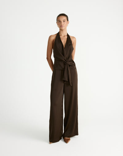 Belinda Pants (Chocolate) | By CHARCOAL - - Women's Pants - Charcoal Clothing