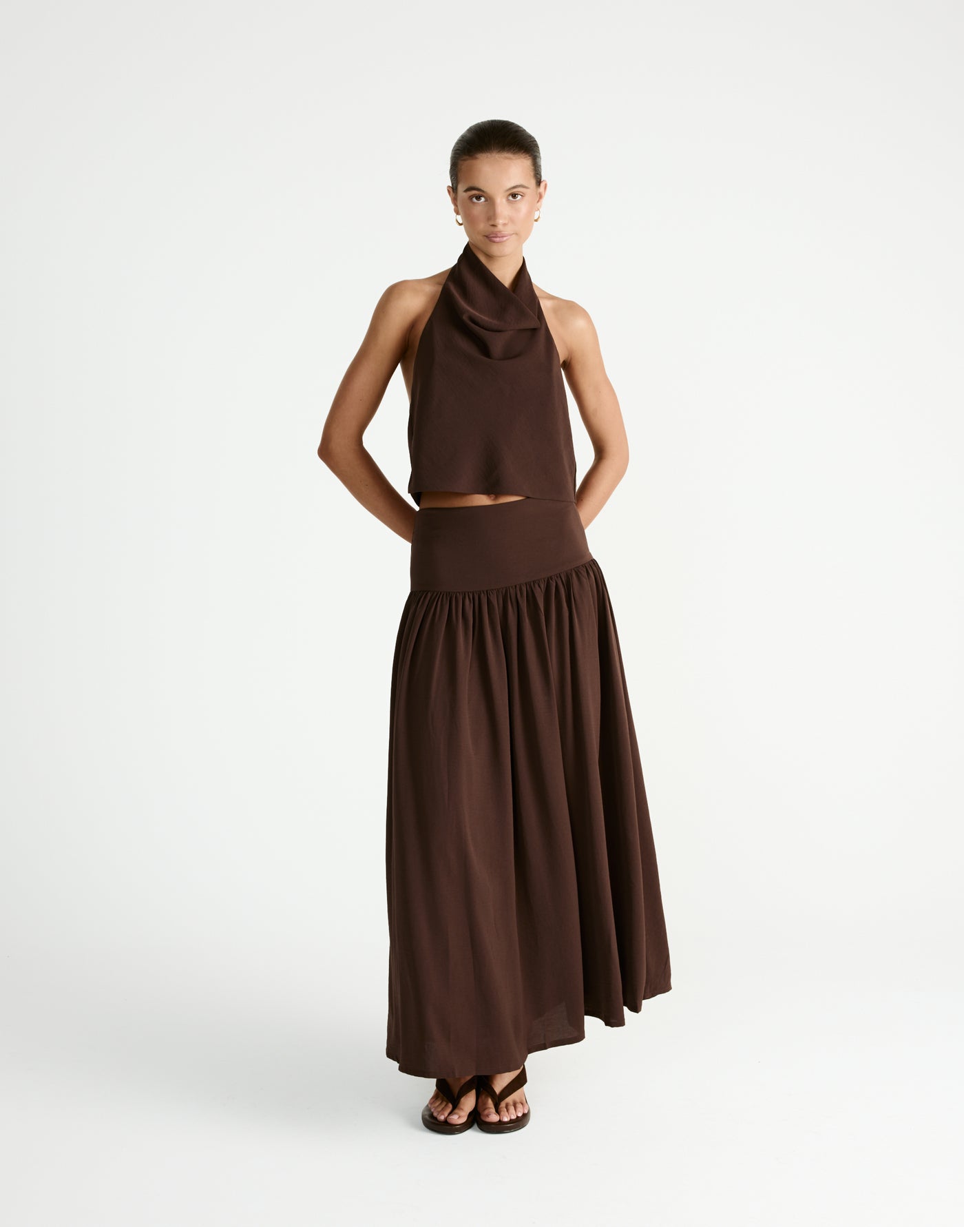 Flynn Maxi Skirt (Chocolate) | CHARCOAL Exclusive - - Women's Skirt - Charcoal Clothing