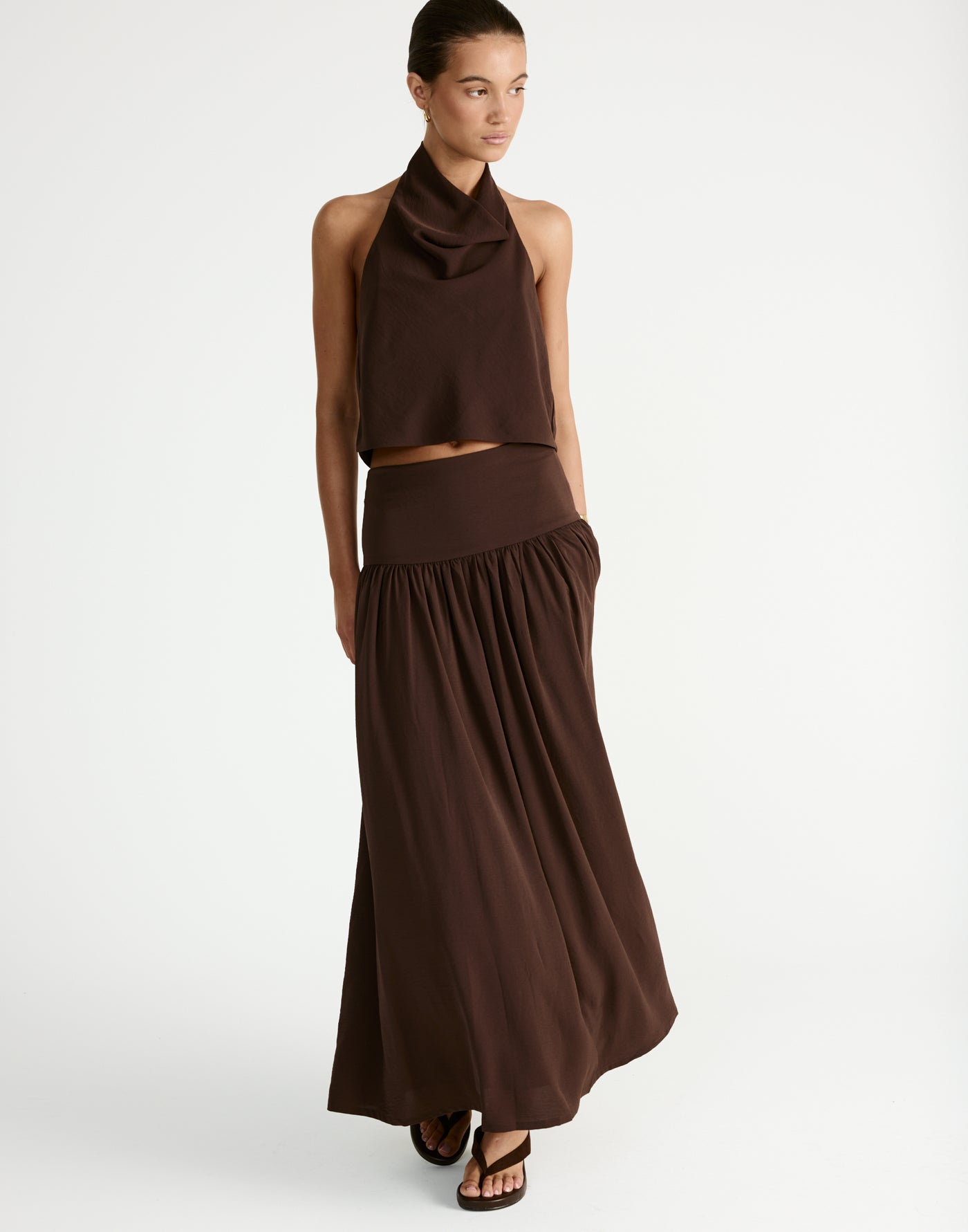 Flynn Maxi Skirt (Chocolate) | CHARCOAL Exclusive - - Women's Skirt - Charcoal Clothing