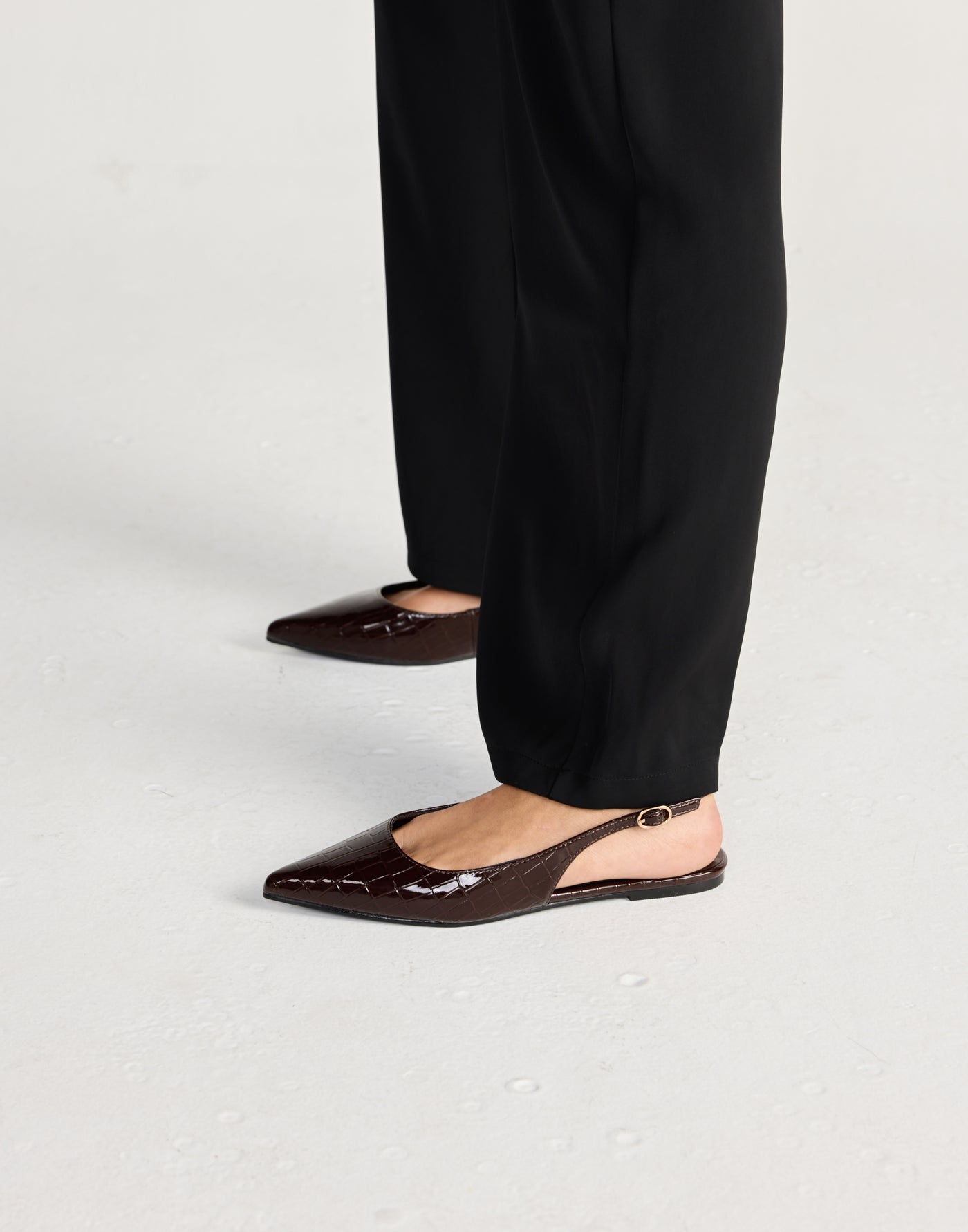 Henna Flats (Chocolate Patent Croc) - By Billini - - Women's Shoes - Charcoal Clothing