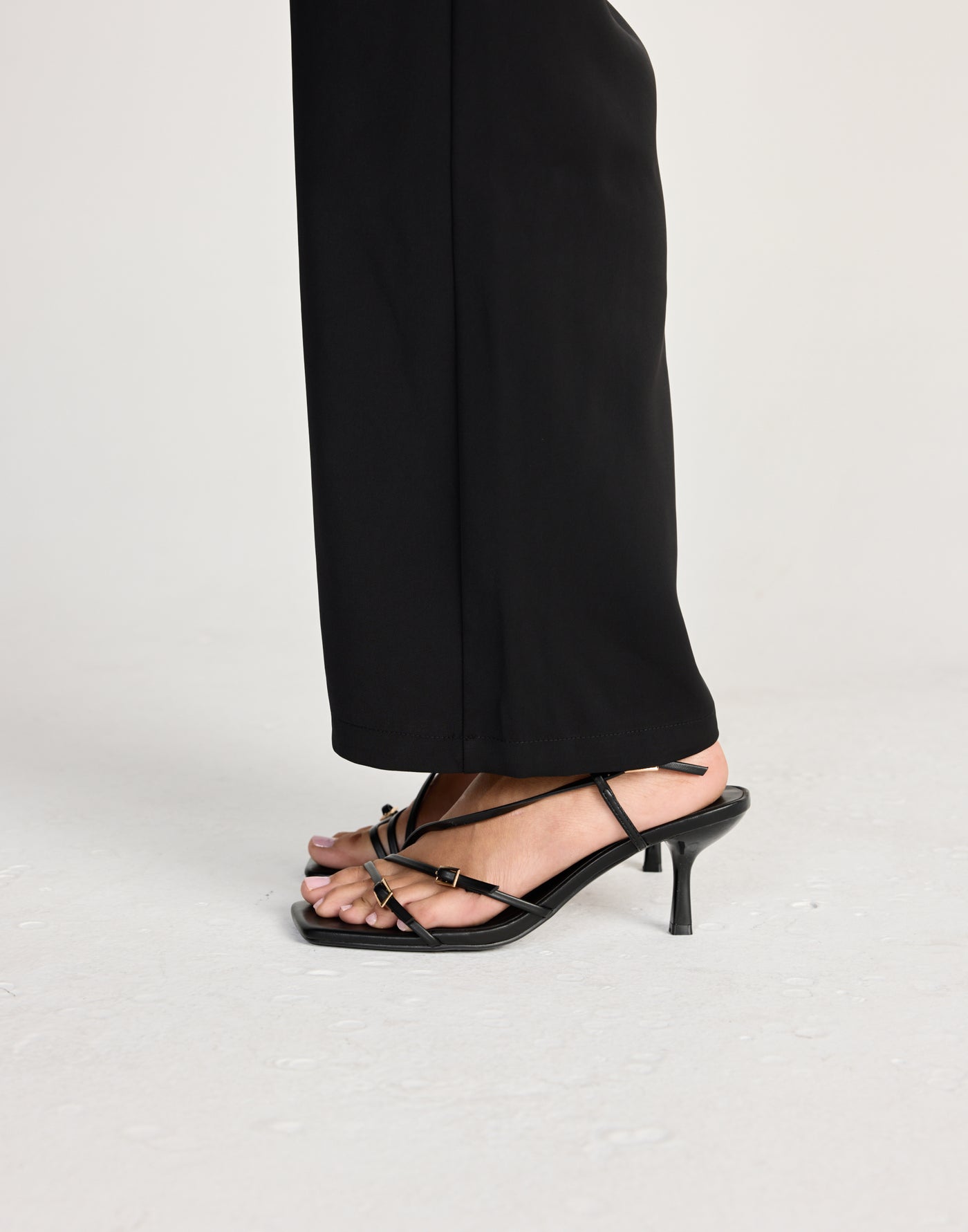 Toshie Heels (Black) - By Billini - Strappy black heels with squared toe - Women's Shoes - Charcoal Clothing