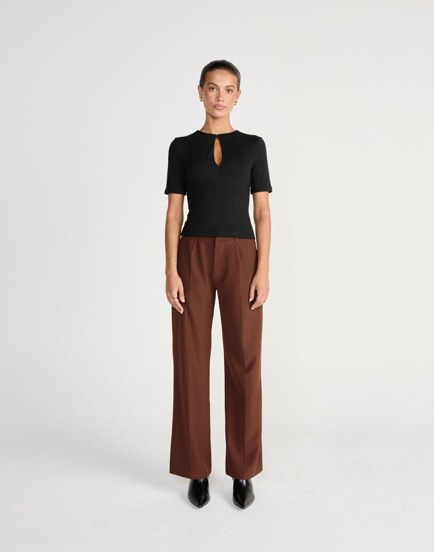 Flint Pants (Brick) - CHARCOAL EXCLUSIVE - STRAIGHT LEG MID RISE PANTS - Women's Pants - Charcoal Clothing