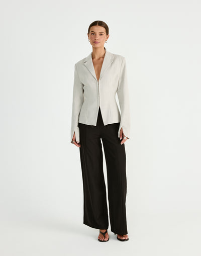 Illlusion Blazer (Oat) | CHARCOAL Exclusive - - Women's Outerwear - Charcoal Clothing