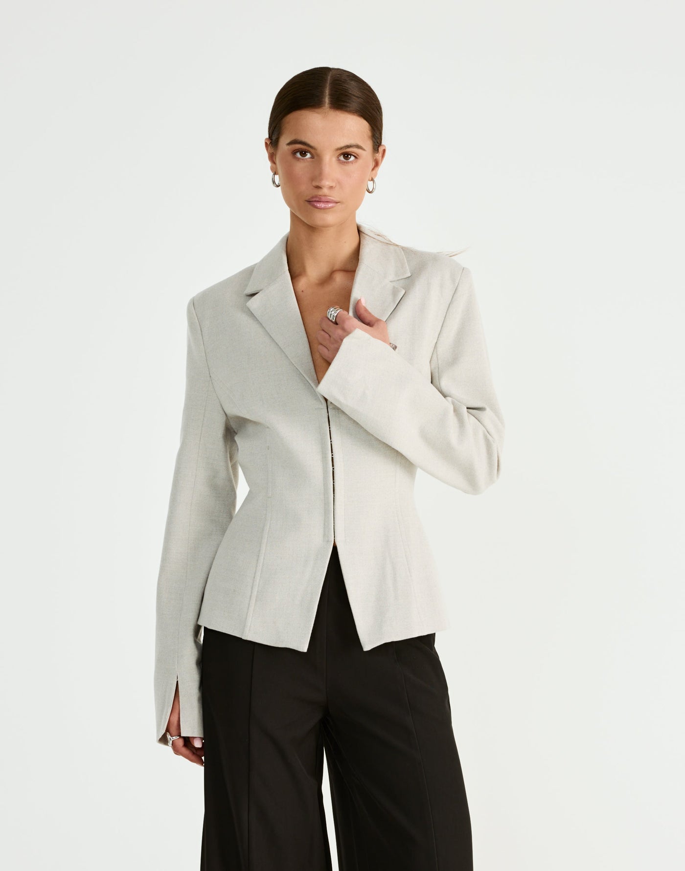 Illlusion Blazer (Oat) | CHARCOAL Exclusive - - Women's Outerwear - Charcoal Clothing