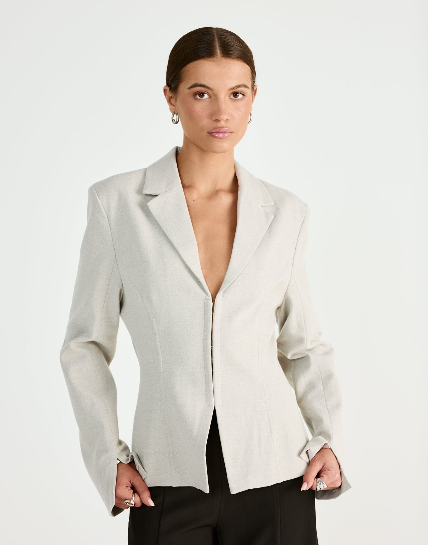 Illlusion Blazer (Oat) | CHARCOAL Exclusive - - Women's Outerwear - Charcoal Clothing