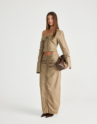 Arion Maxi Skirt (Mocha) | CHARCOAL Exclusive - - Women's Skirt - Charcoal Clothing