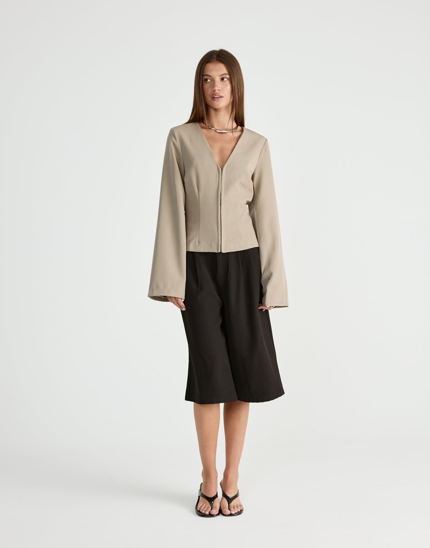 Norinne Long Sleeve Top (Pebble) | CHARCOAL Exclusive - - Women's Top - Charcoal Clothing