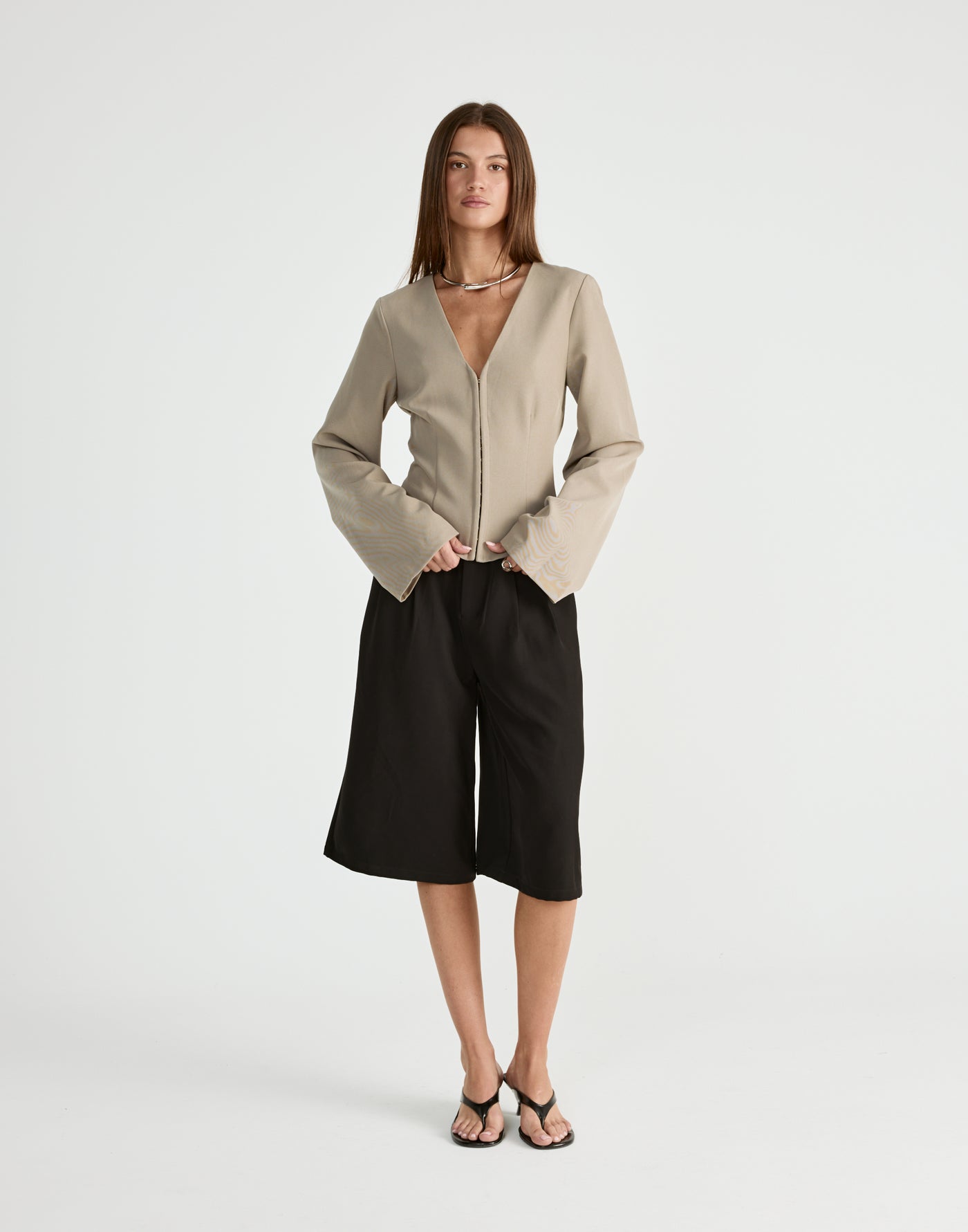 Norinne Long Sleeve Top (Pebble) | CHARCOAL Exclusive - - Women's Top - Charcoal Clothing