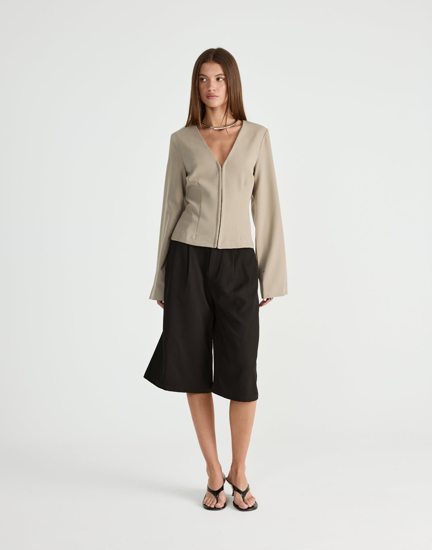 Norinne Long Sleeve Top (Pebble) | CHARCOAL Exclusive - - Women's Top - Charcoal Clothing