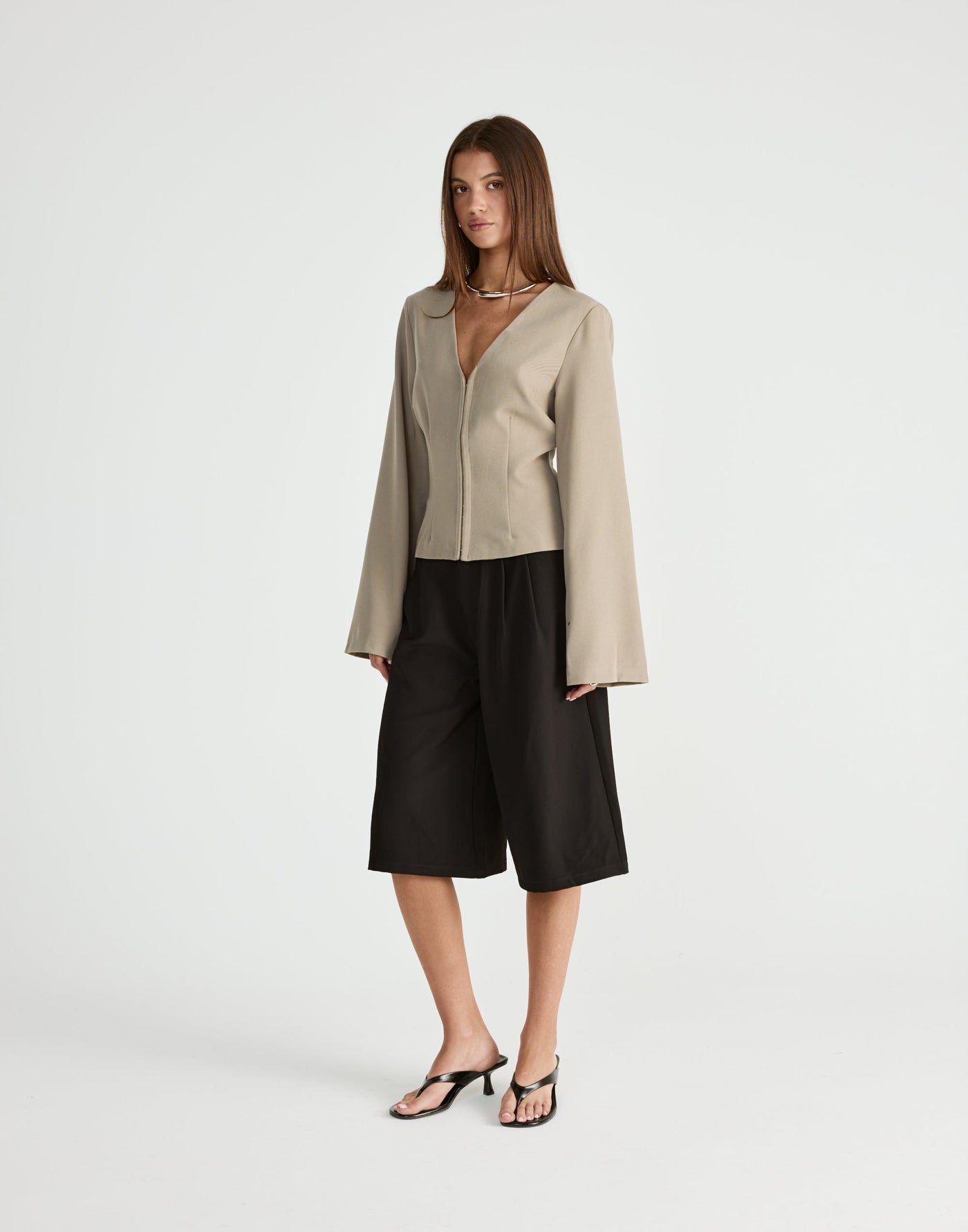 Norinne Long Sleeve Top (Pebble) | CHARCOAL Exclusive - - Women's Top - Charcoal Clothing