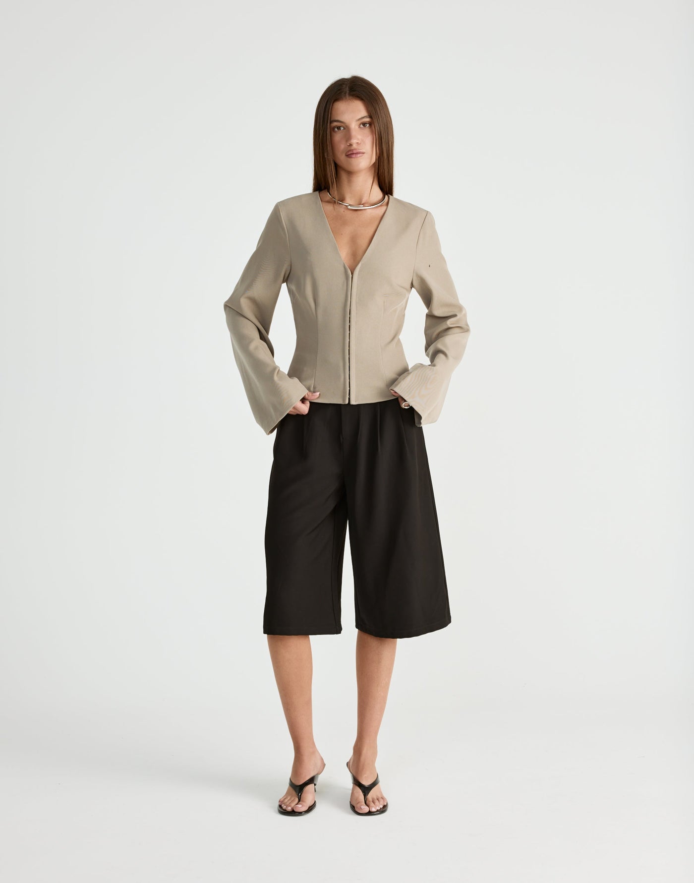 Norinne Long Sleeve Top (Pebble) | CHARCOAL Exclusive - - Women's Top - Charcoal Clothing